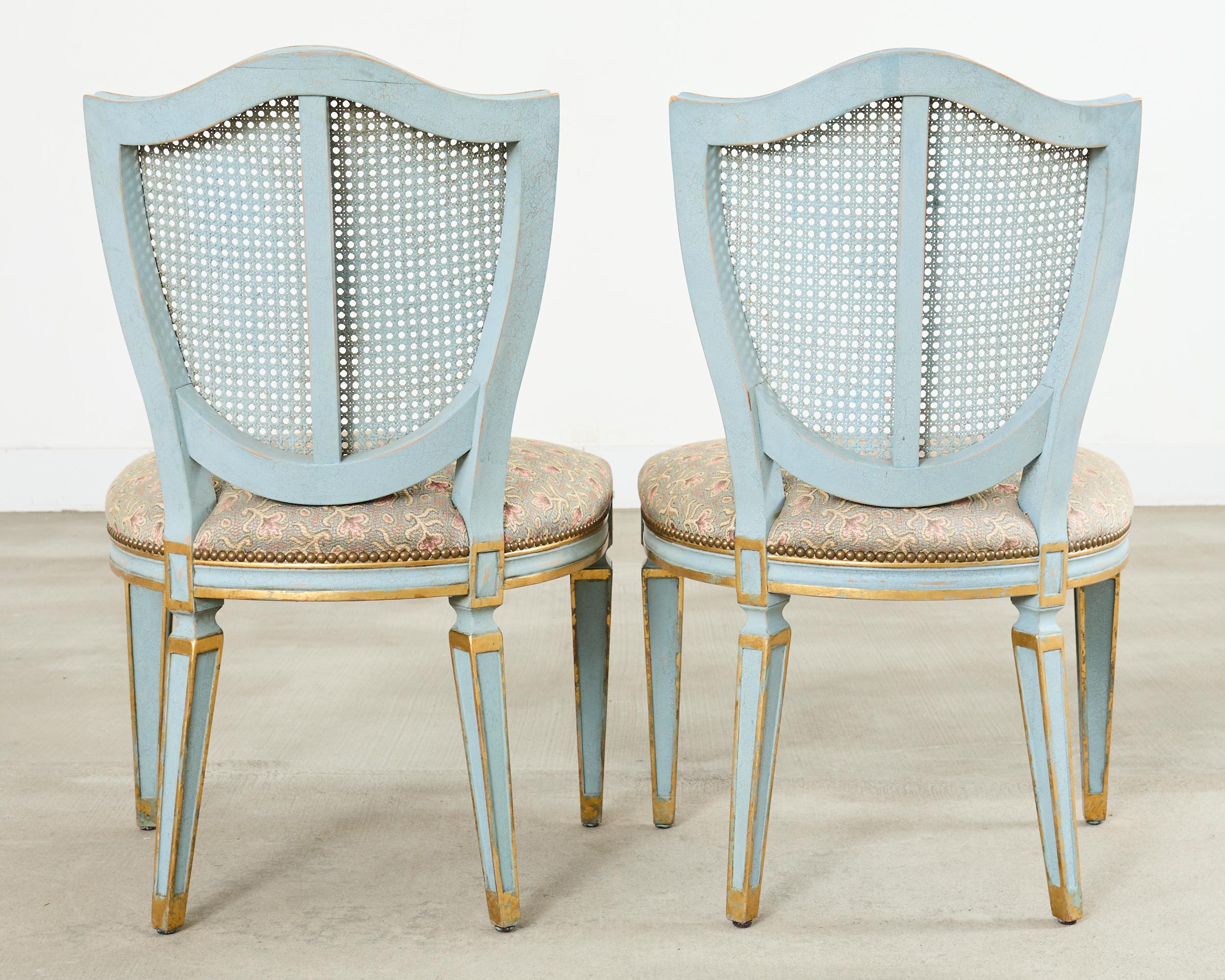 20th Century Set of Eight William Switzer Louis XVI Shield Back Dining Chairs