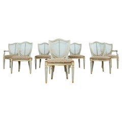 Set of Eight William Switzer Louis XVI Shield Back Dining Chairs