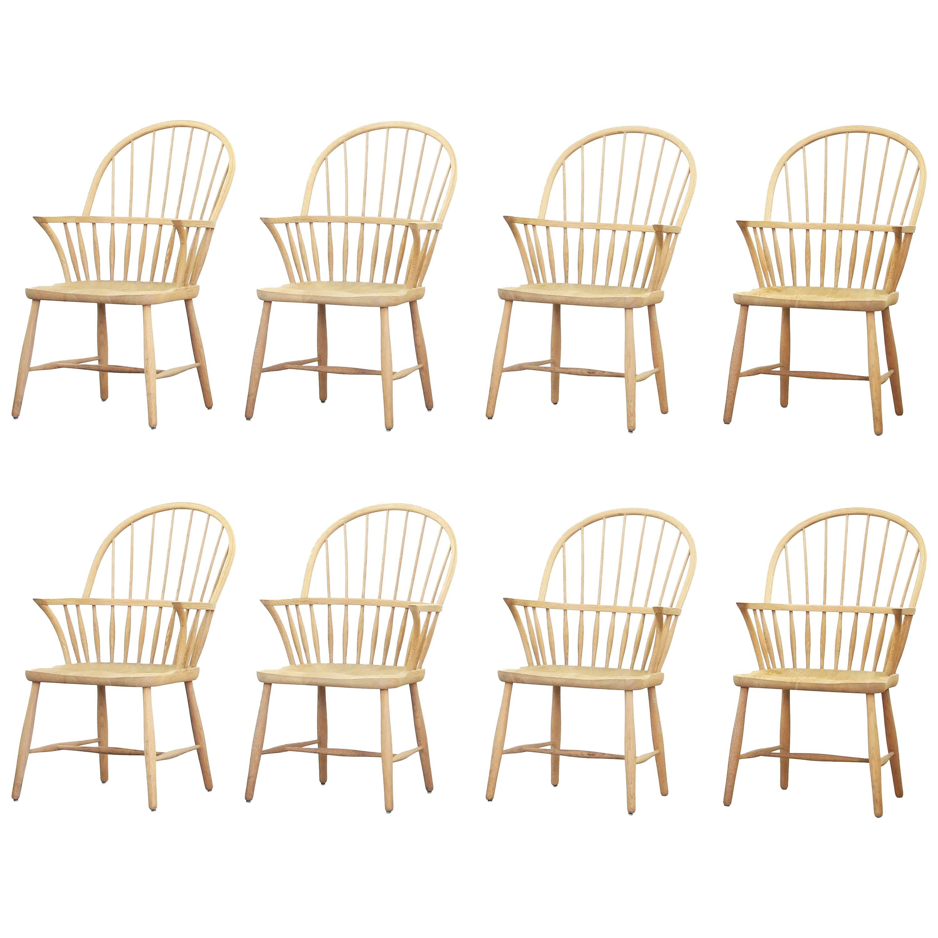 Satz von acht Windsor-Esszimmerstühlen von Frits Henningsen für Carl Hansen