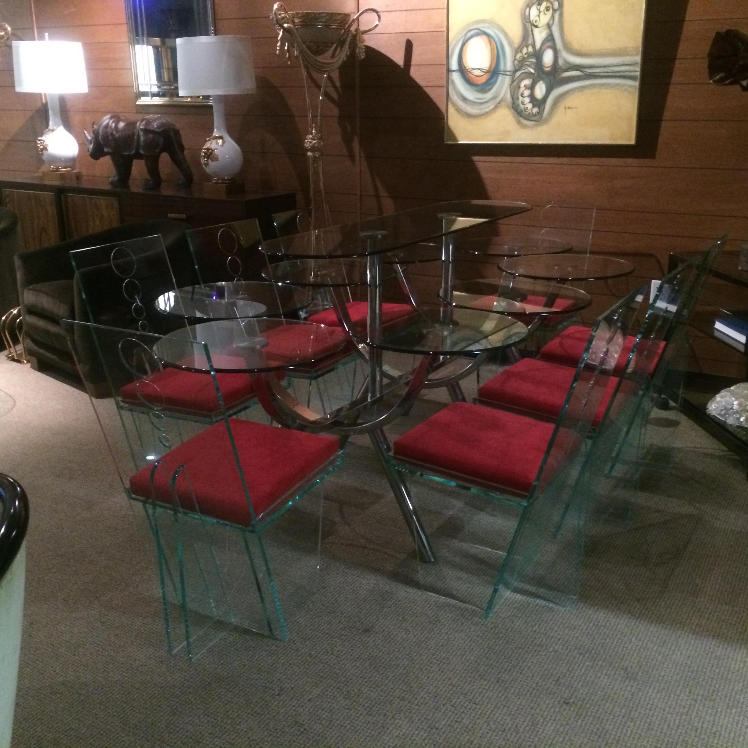 Set mit acht „Wisteria“-Stühlen von Charles Hollis Jones (Mitte des 20. Jahrhunderts) im Angebot