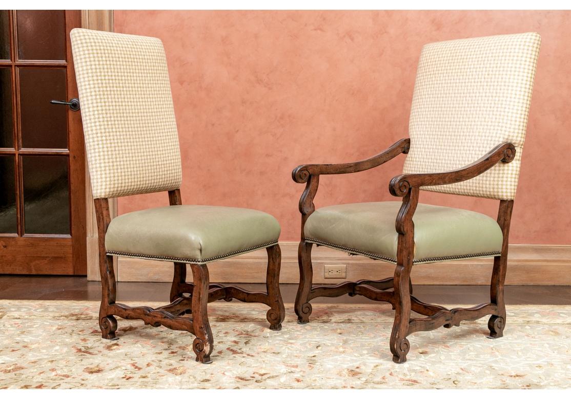 Set of Eight Woodland Dining Chairs in Holly Hunt Leather For Sale 6