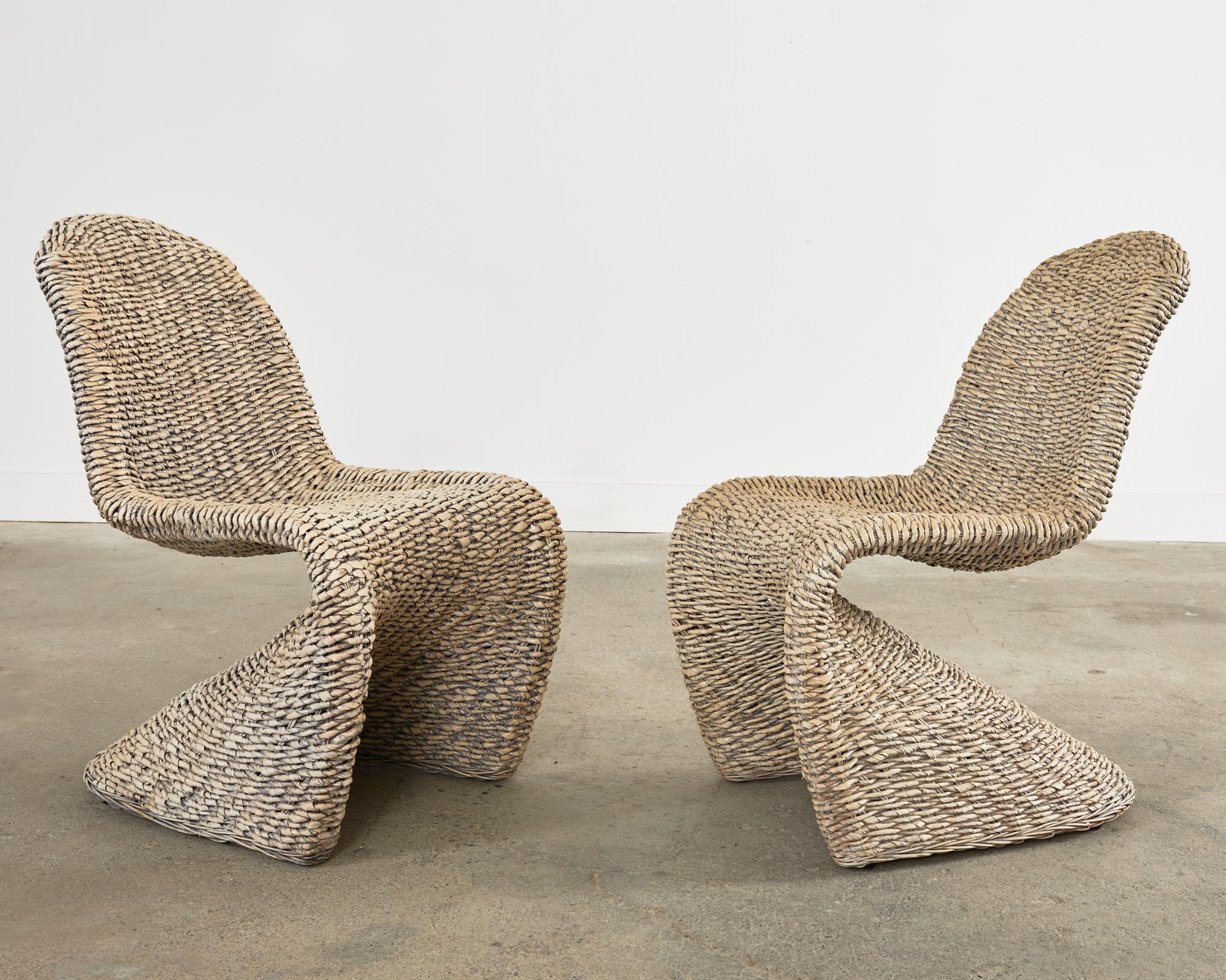 woven wicker dining chairs