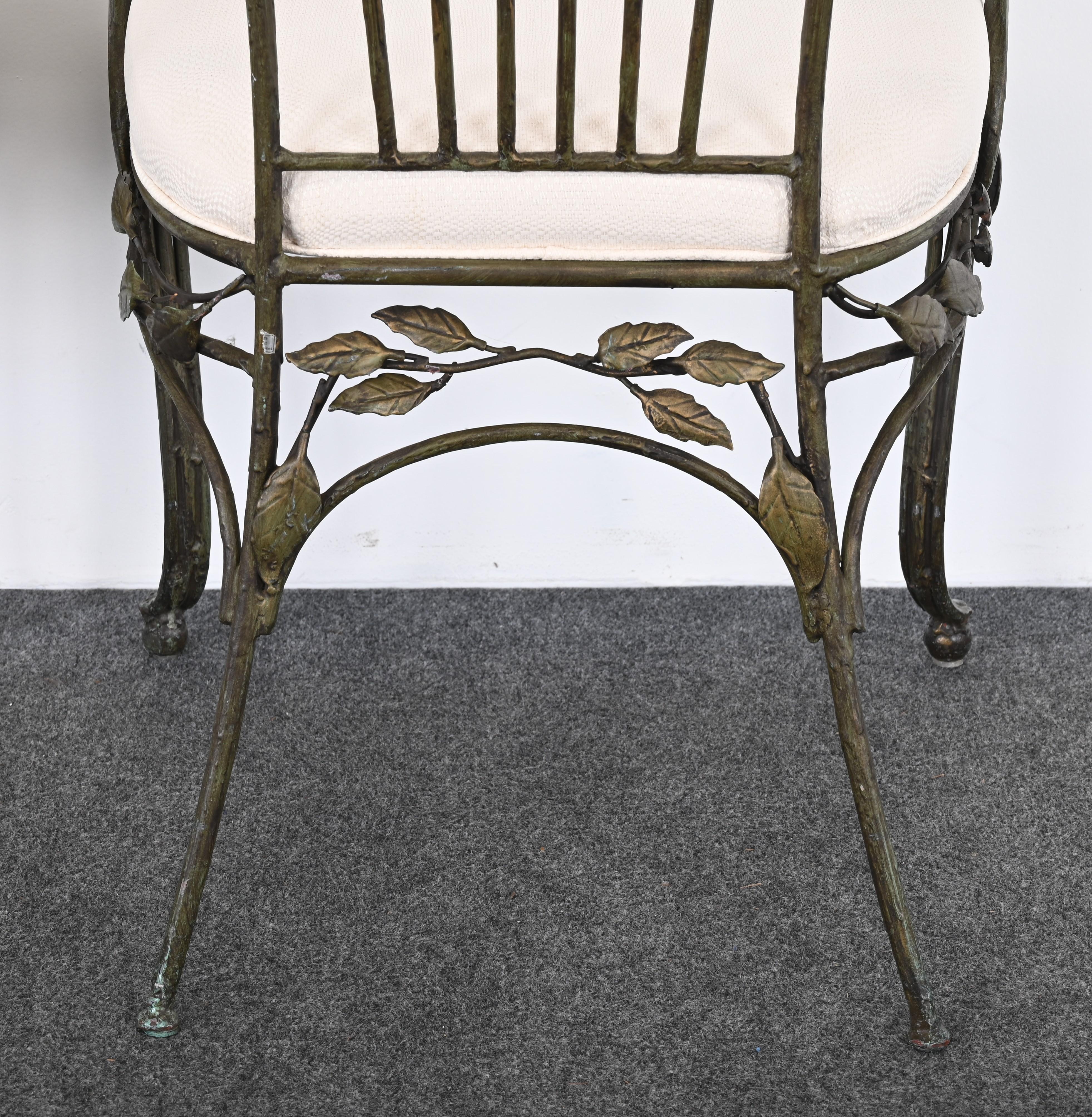 Set of Eight Wrought Iron Garden Chairs in the Manner of Salterini, 1980s 5