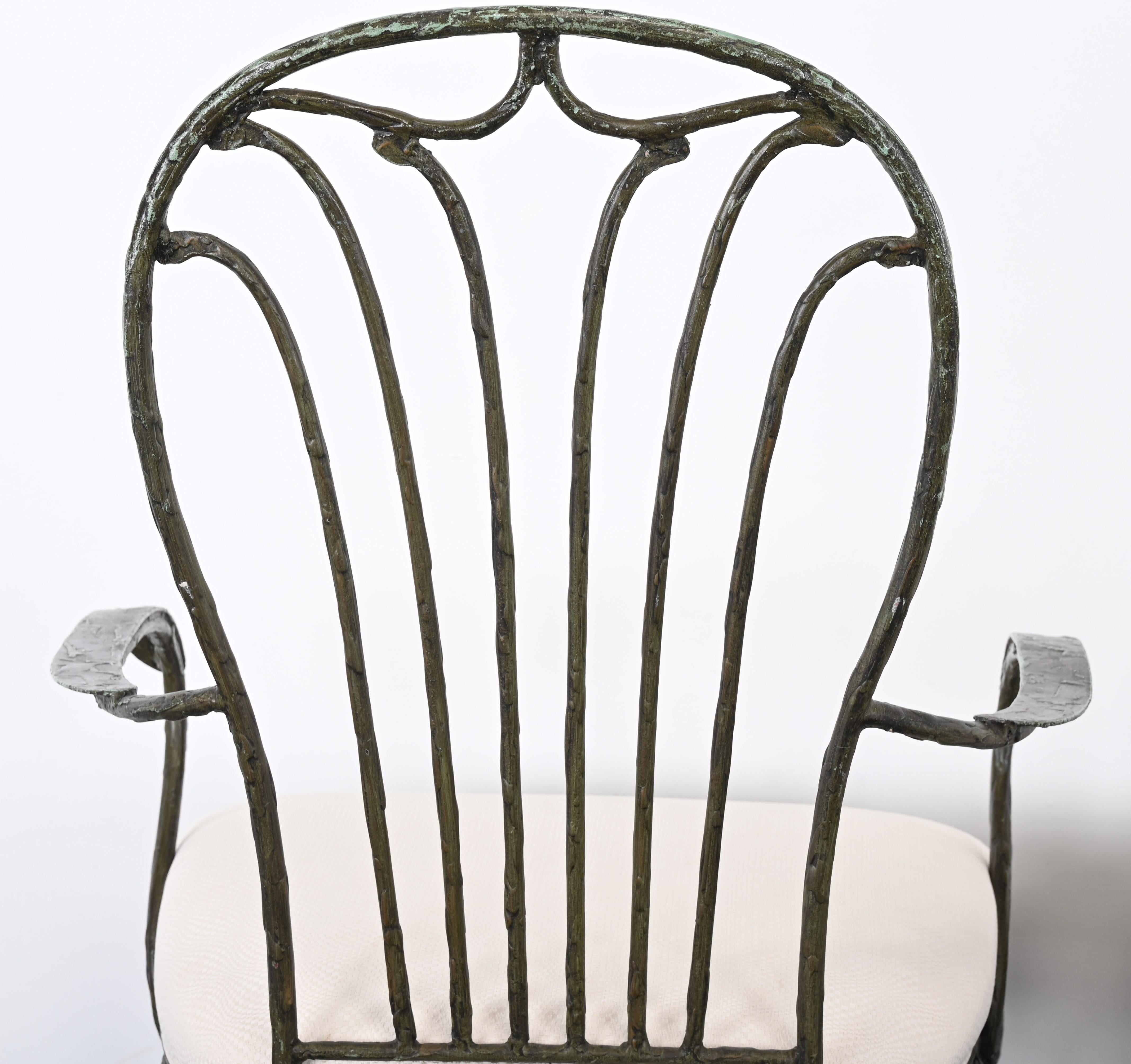 Set of Eight Wrought Iron Garden Chairs in the Manner of Salterini, 1980s 6
