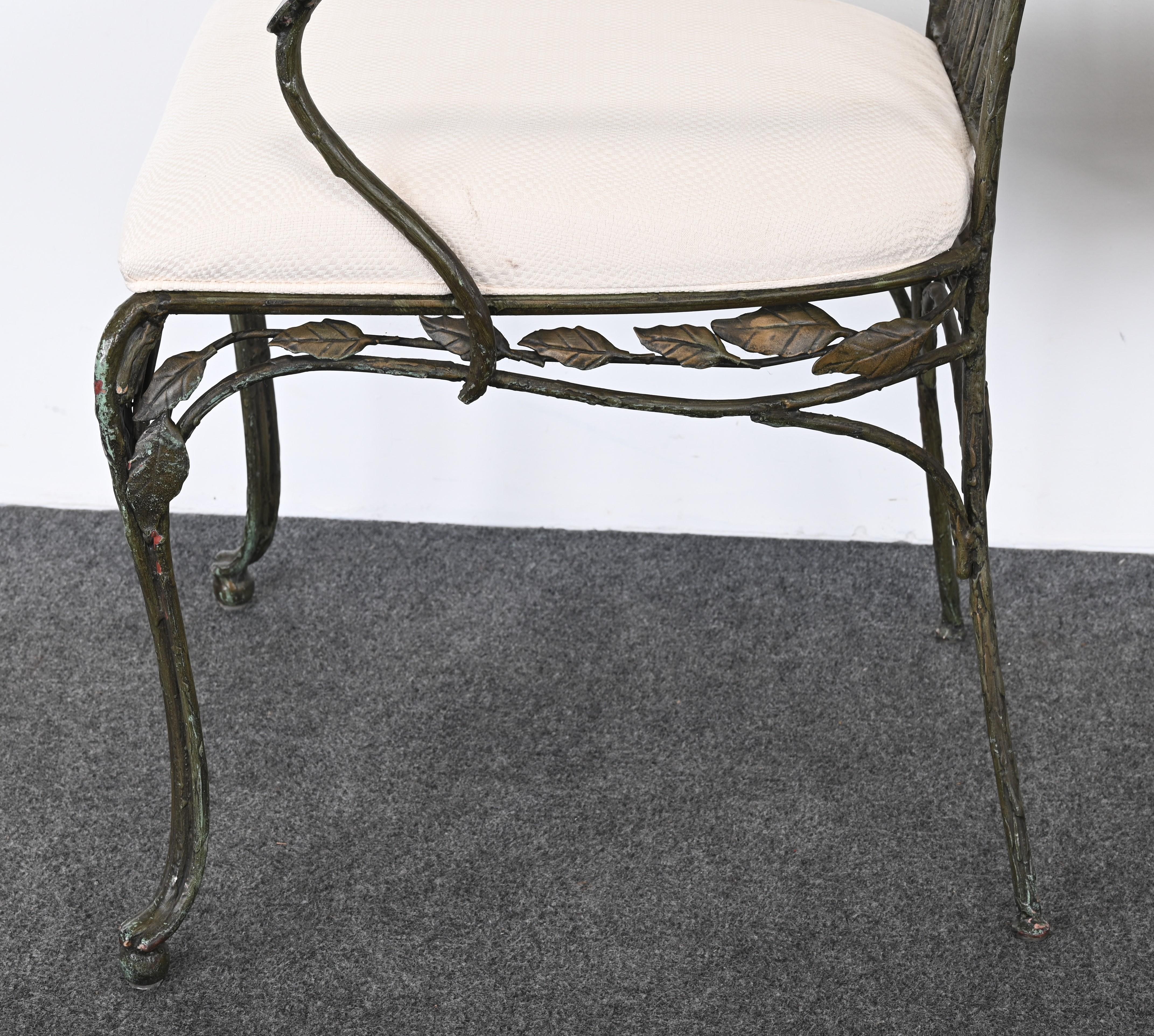 Set of Eight Wrought Iron Garden Chairs in the Manner of Salterini, 1980s 8