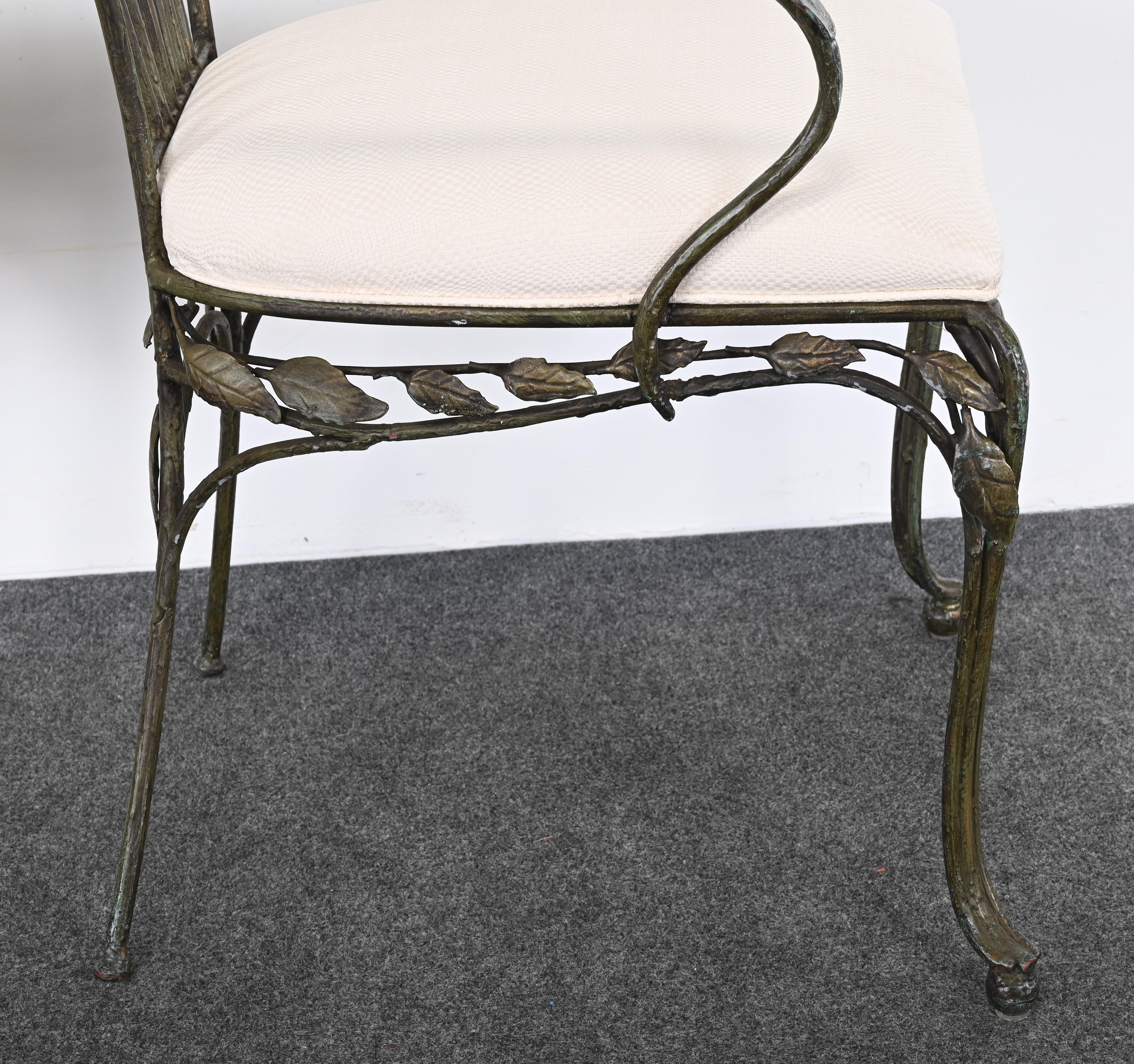 Set of Eight Wrought Iron Garden Chairs in the Manner of Salterini, 1980s 9