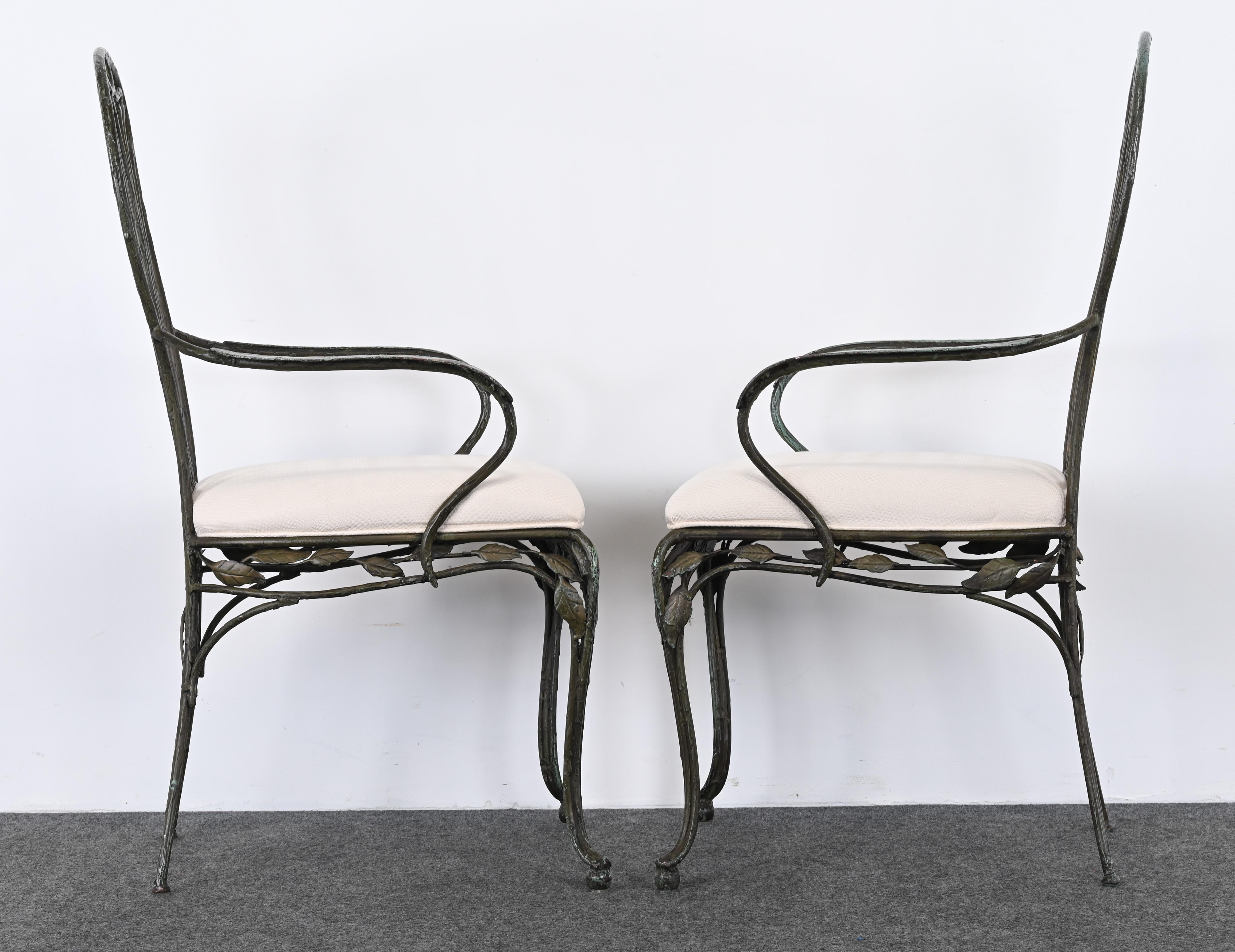 Set of Eight Wrought Iron Garden Chairs in the Manner of Salterini, 1980s 1