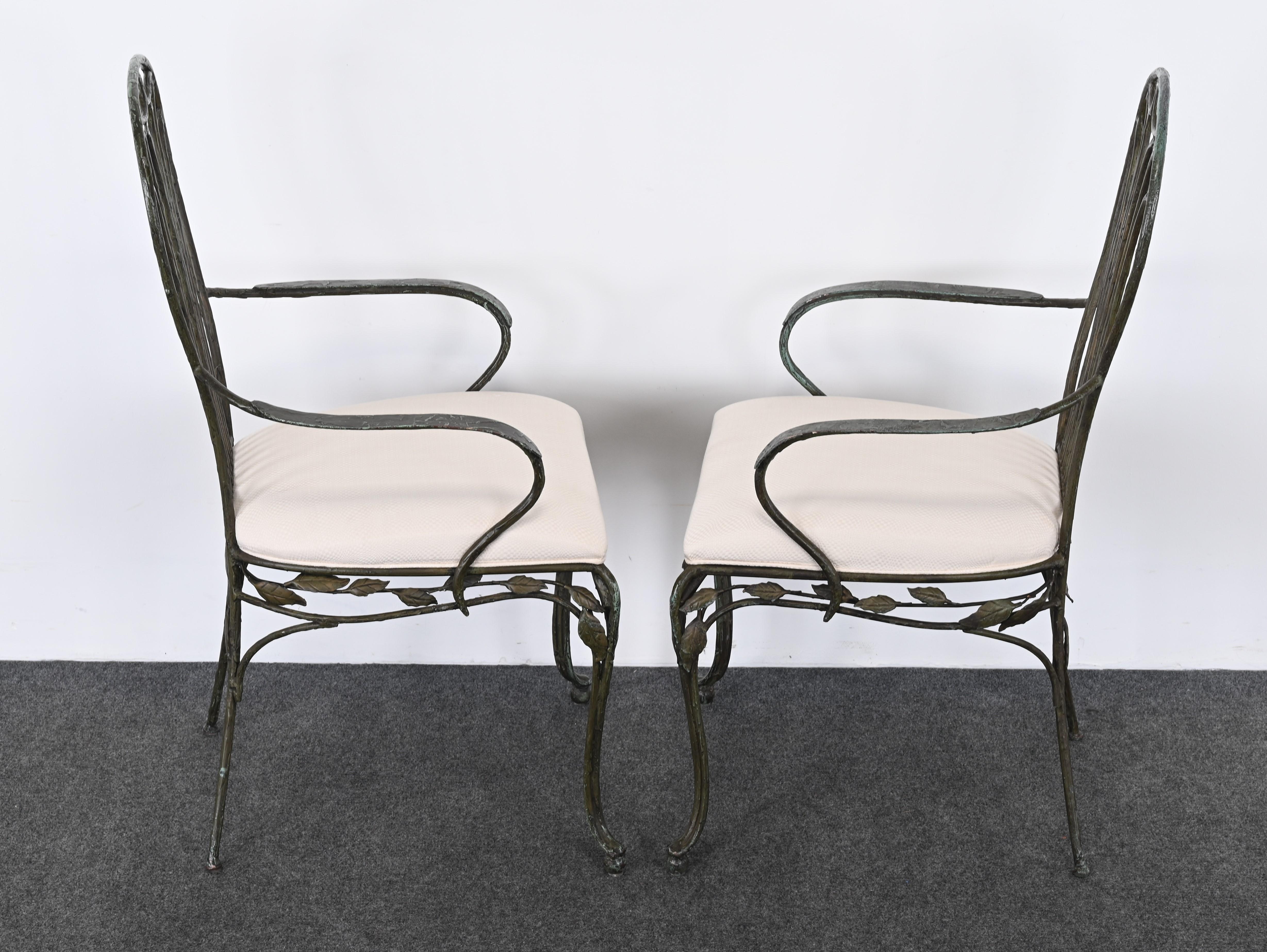 Set of Eight Wrought Iron Garden Chairs in the Manner of Salterini, 1980s 2