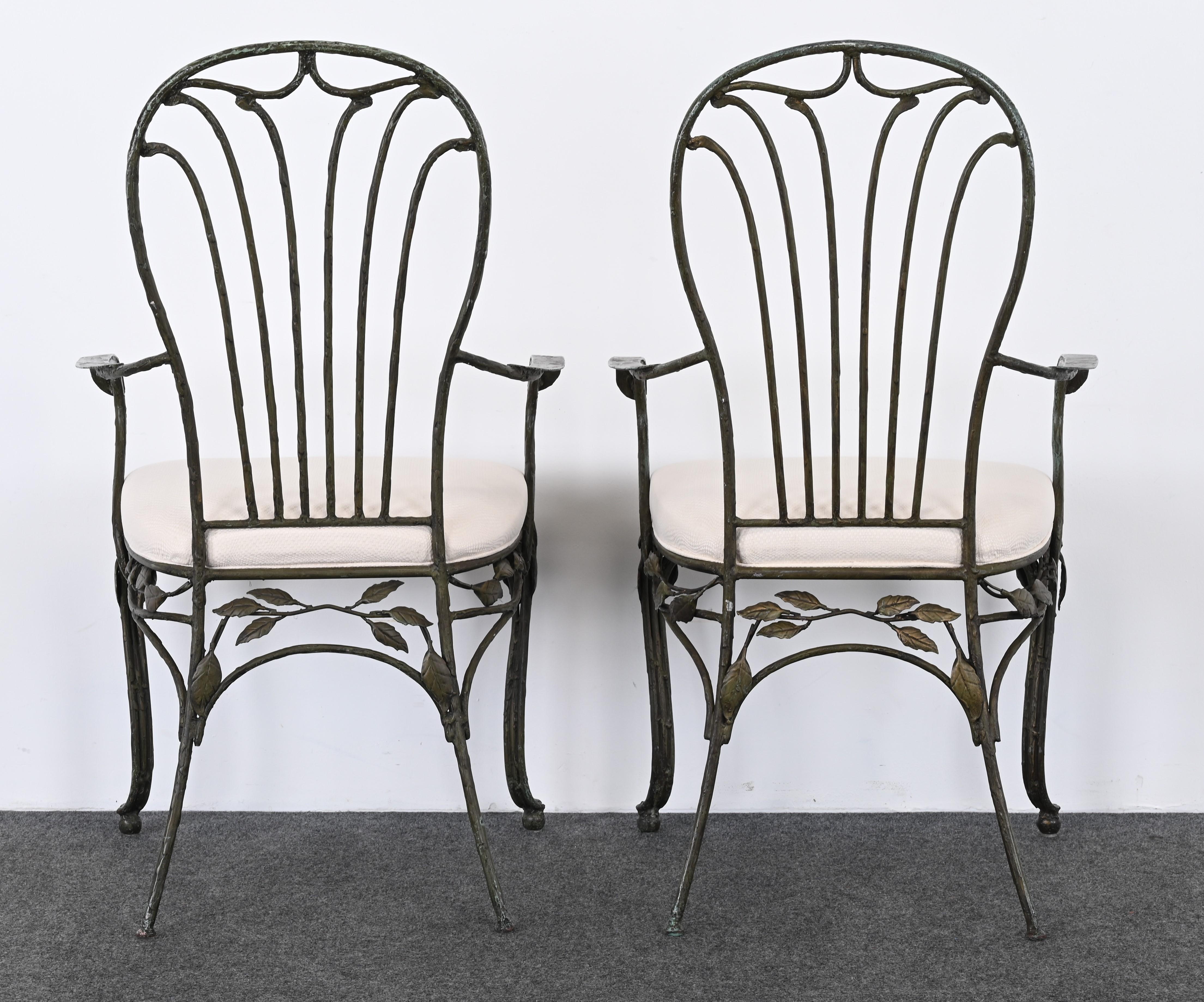Set of Eight Wrought Iron Garden Chairs in the Manner of Salterini, 1980s 3