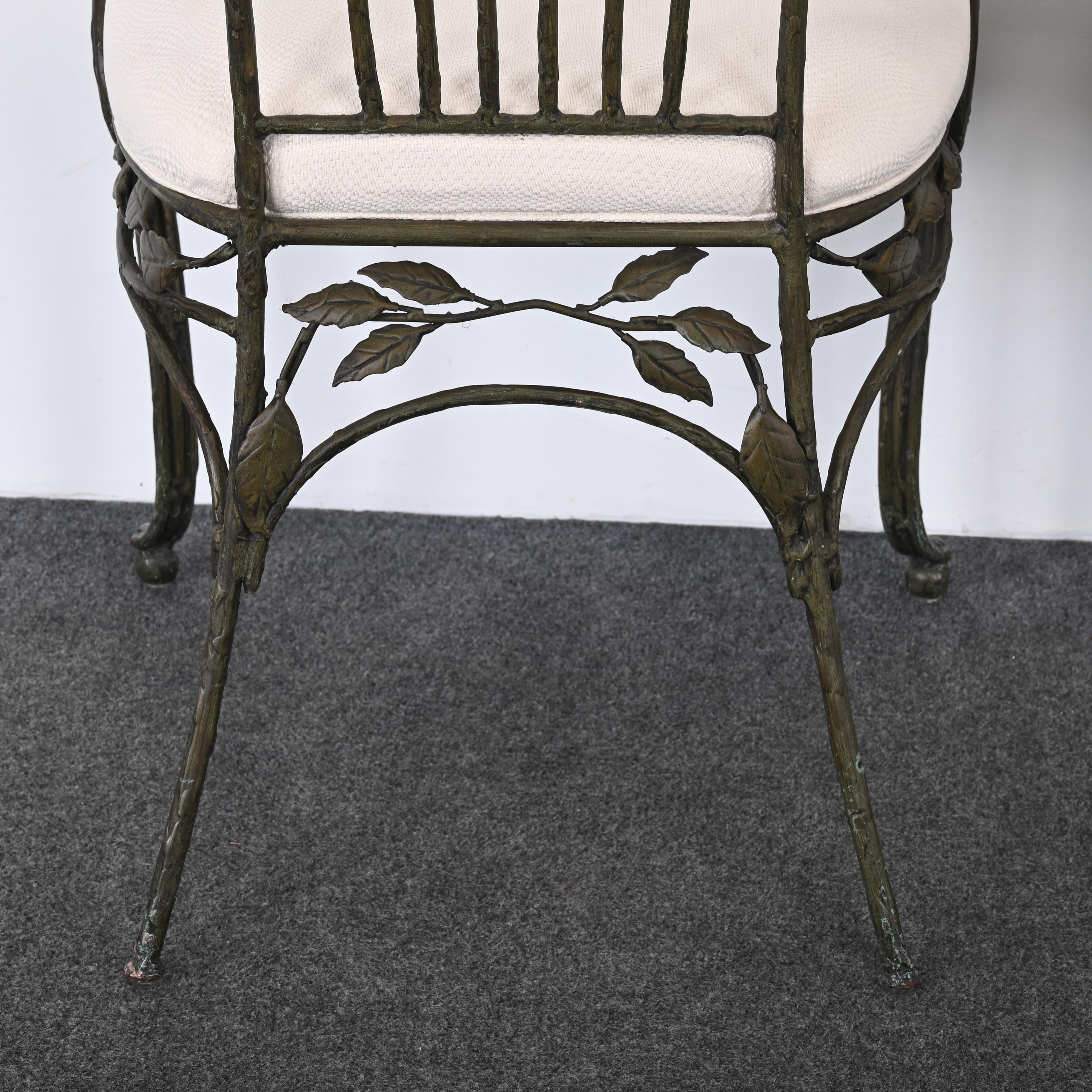 Set of Eight Wrought Iron Garden Chairs in the Manner of Salterini, 1980s 4