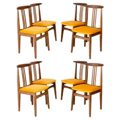 Vintage Set of Eight Yellow Chairs, by Zielinski, Europe, 1960s