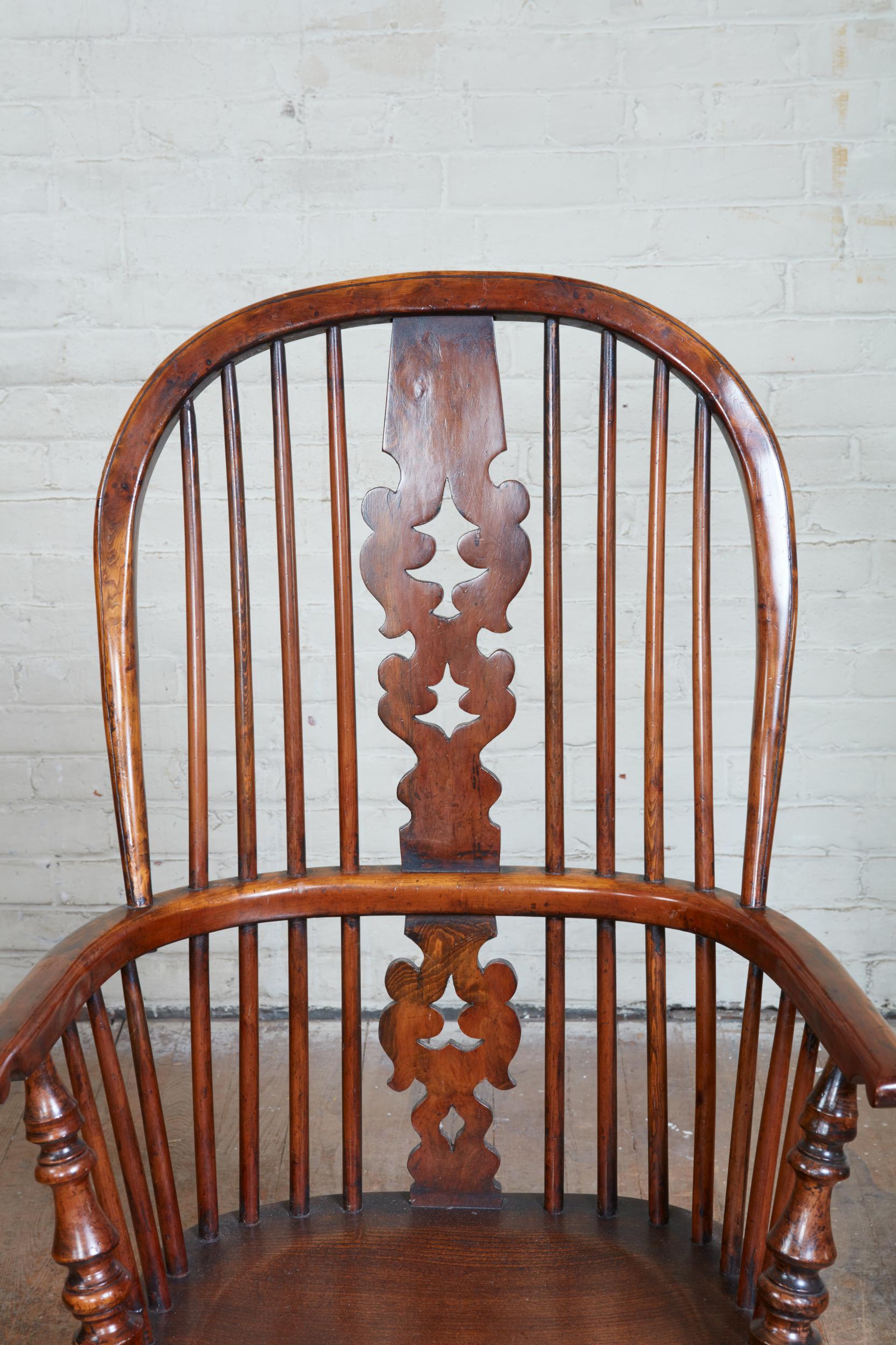 Set of Eight Yew Wood Windsor Chairs 9