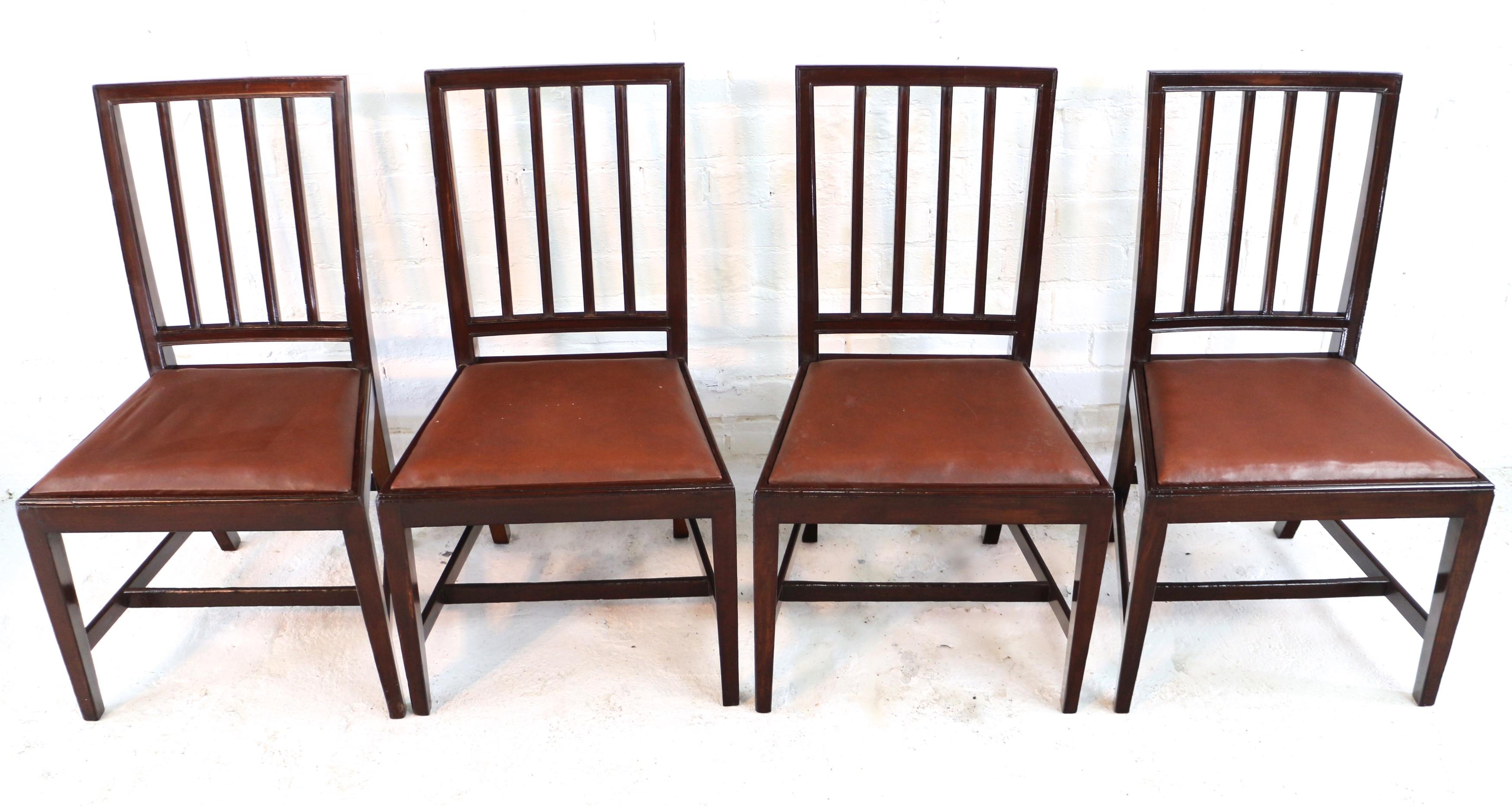 Set of Eighteen Antique English 19th Century Mahogany Square Back Dining Chairs For Sale 5