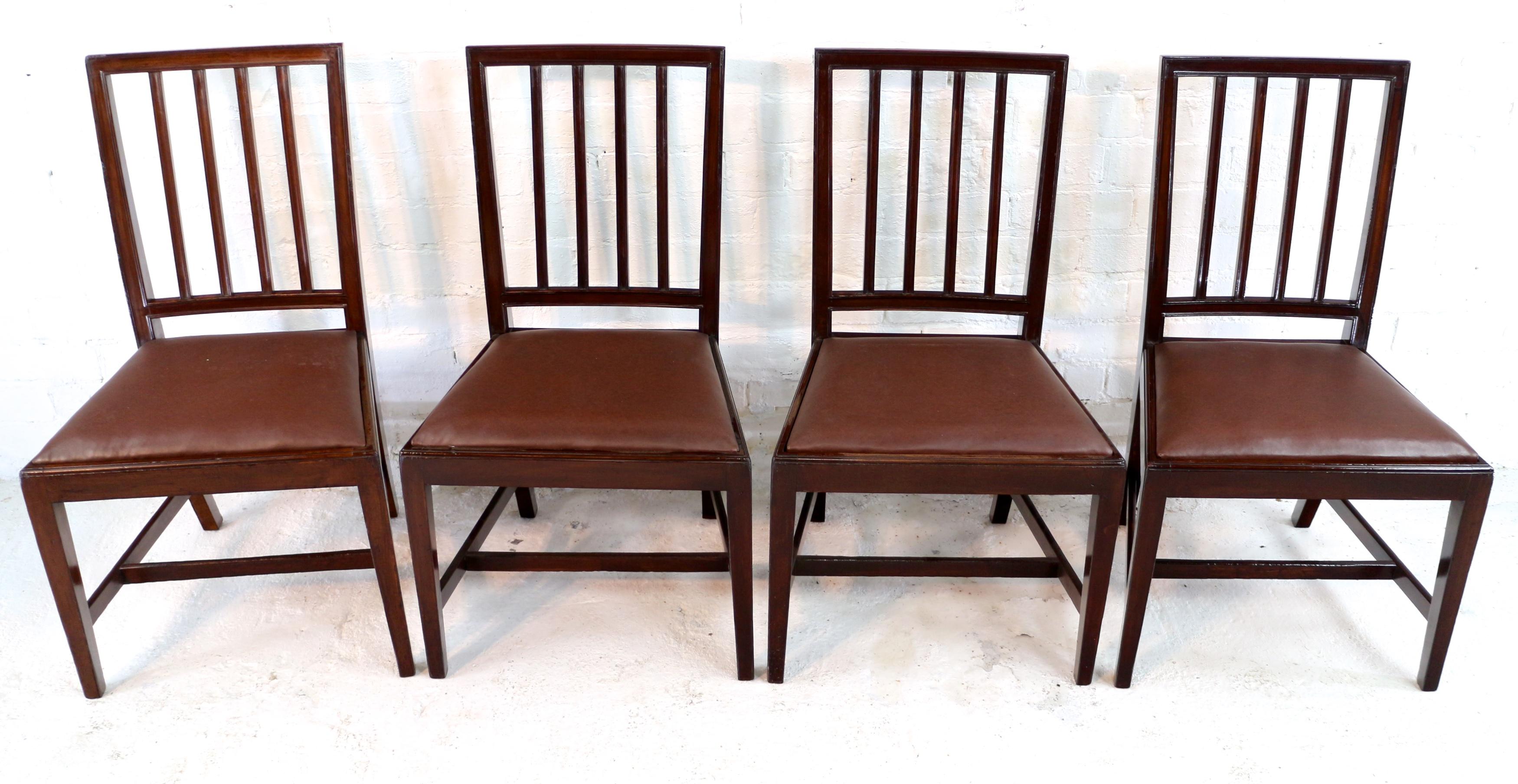 Set of Eighteen Antique English 19th Century Mahogany Square Back Dining Chairs For Sale 6