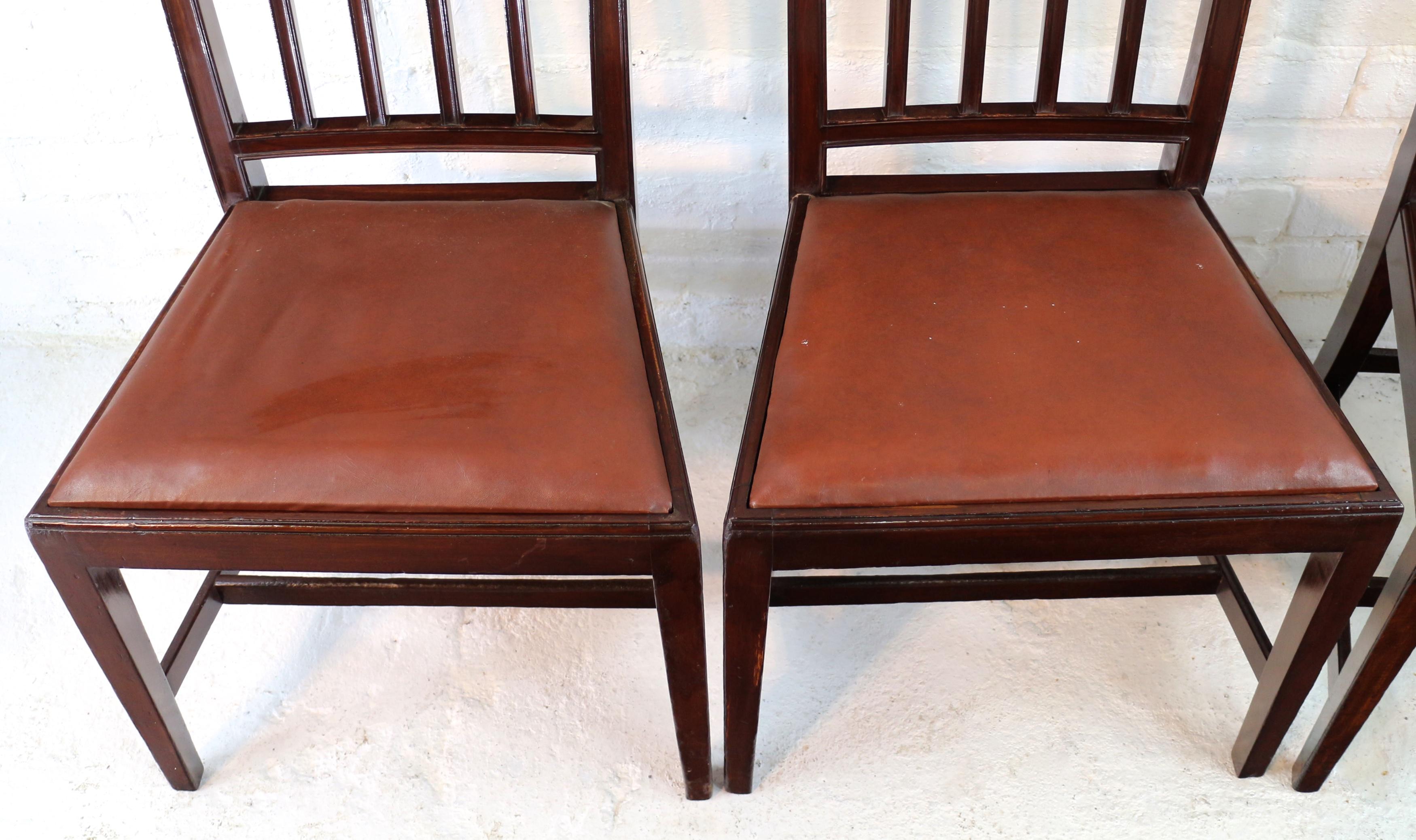 Set of Eighteen Antique English 19th Century Mahogany Square Back Dining Chairs For Sale 7