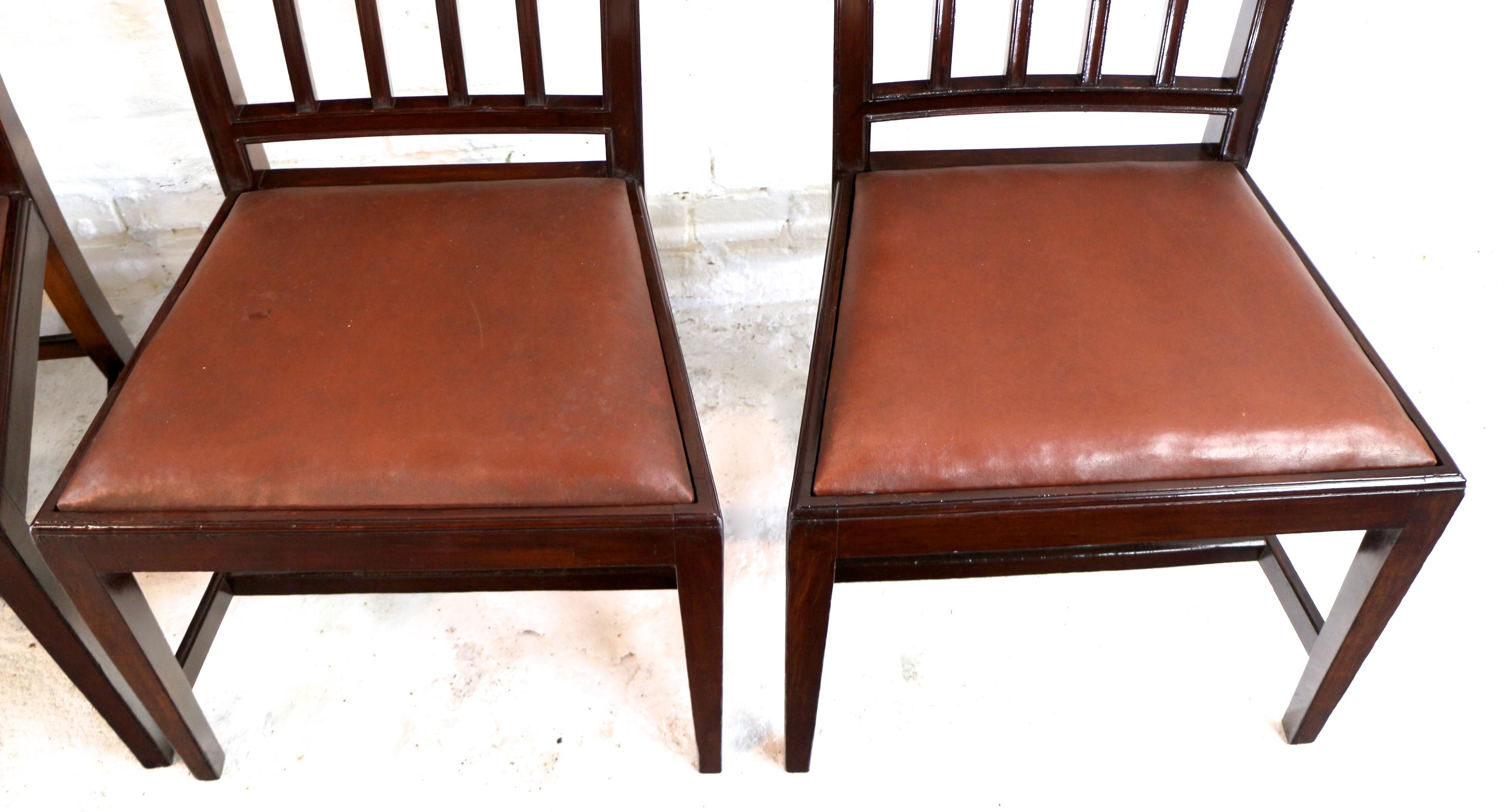 Set of Eighteen Antique English 19th Century Mahogany Square Back Dining Chairs For Sale 8