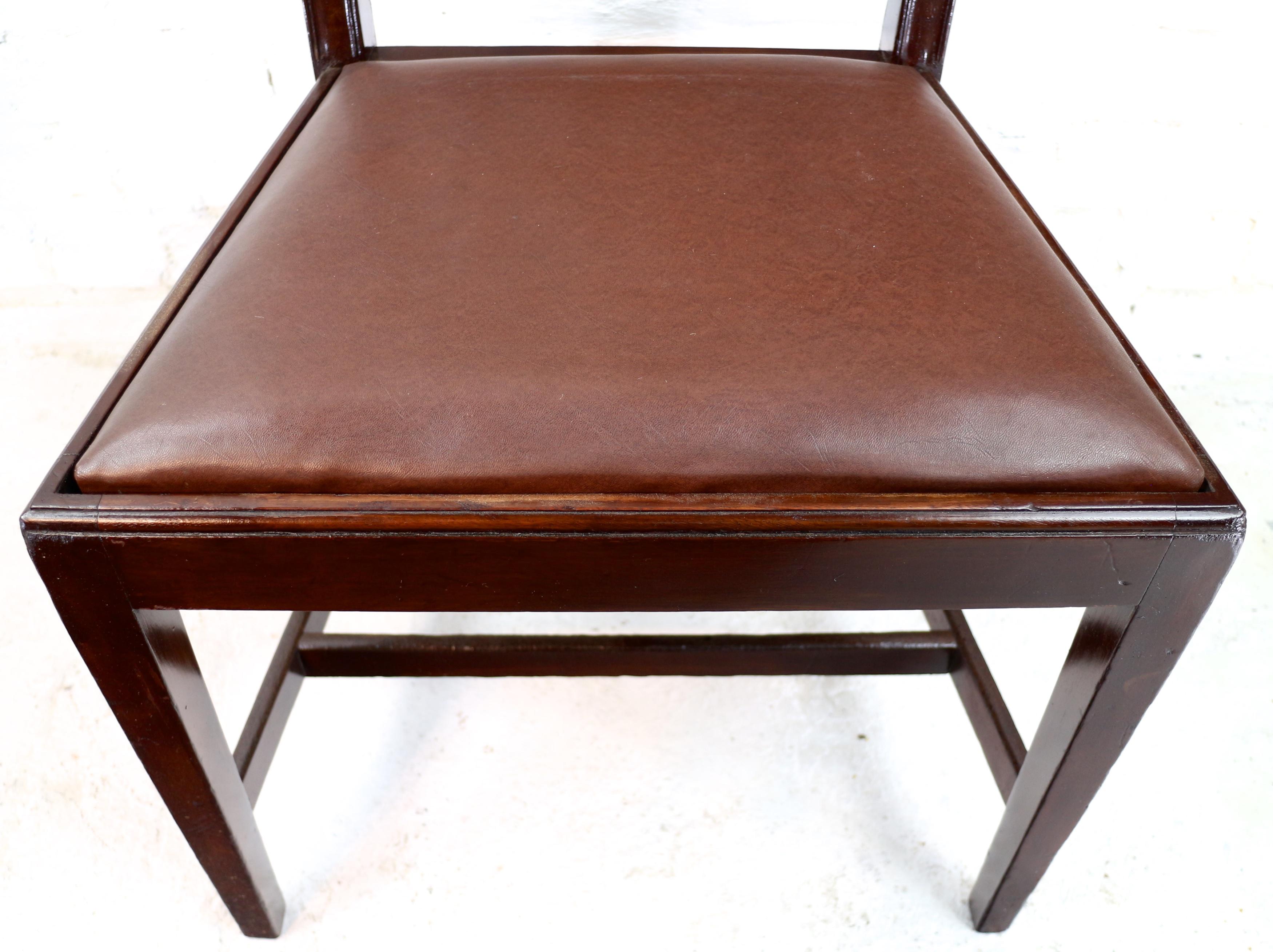 Set of Eighteen Antique English 19th Century Mahogany Square Back Dining Chairs 9
