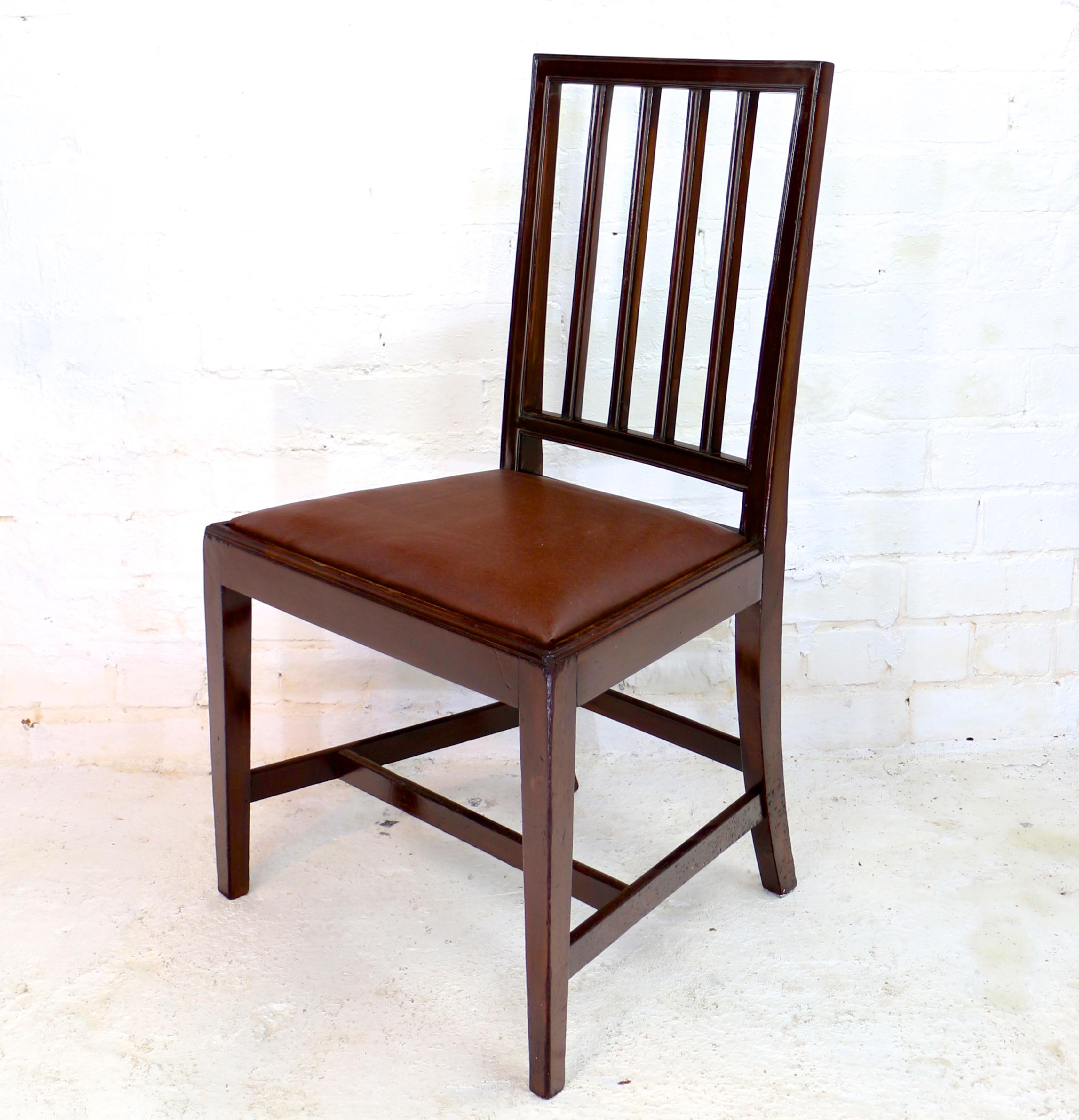 Set of Eighteen Antique English 19th Century Mahogany Square Back Dining Chairs For Sale 2