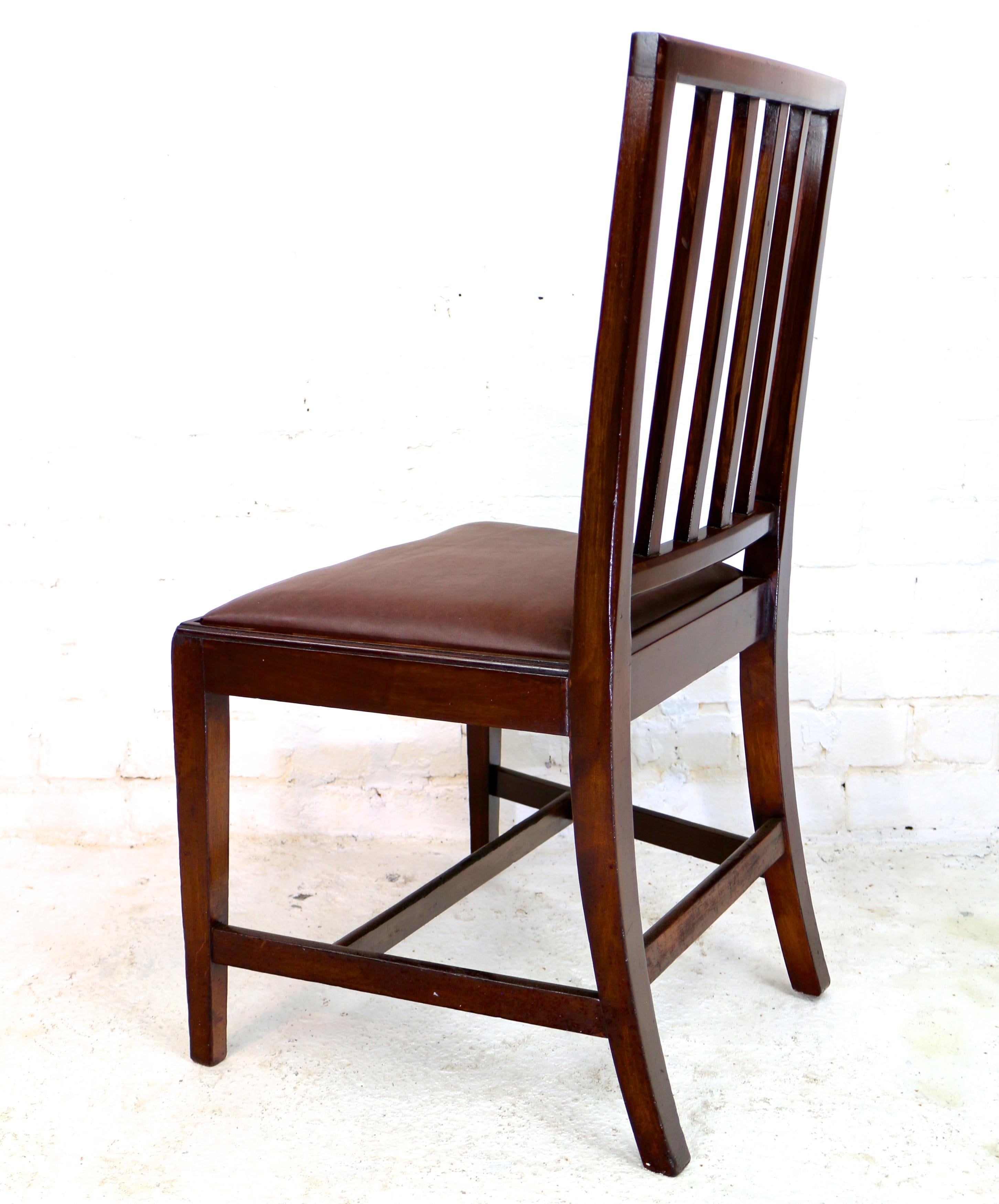 Set of Eighteen Antique English 19th Century Mahogany Square Back Dining Chairs For Sale 3