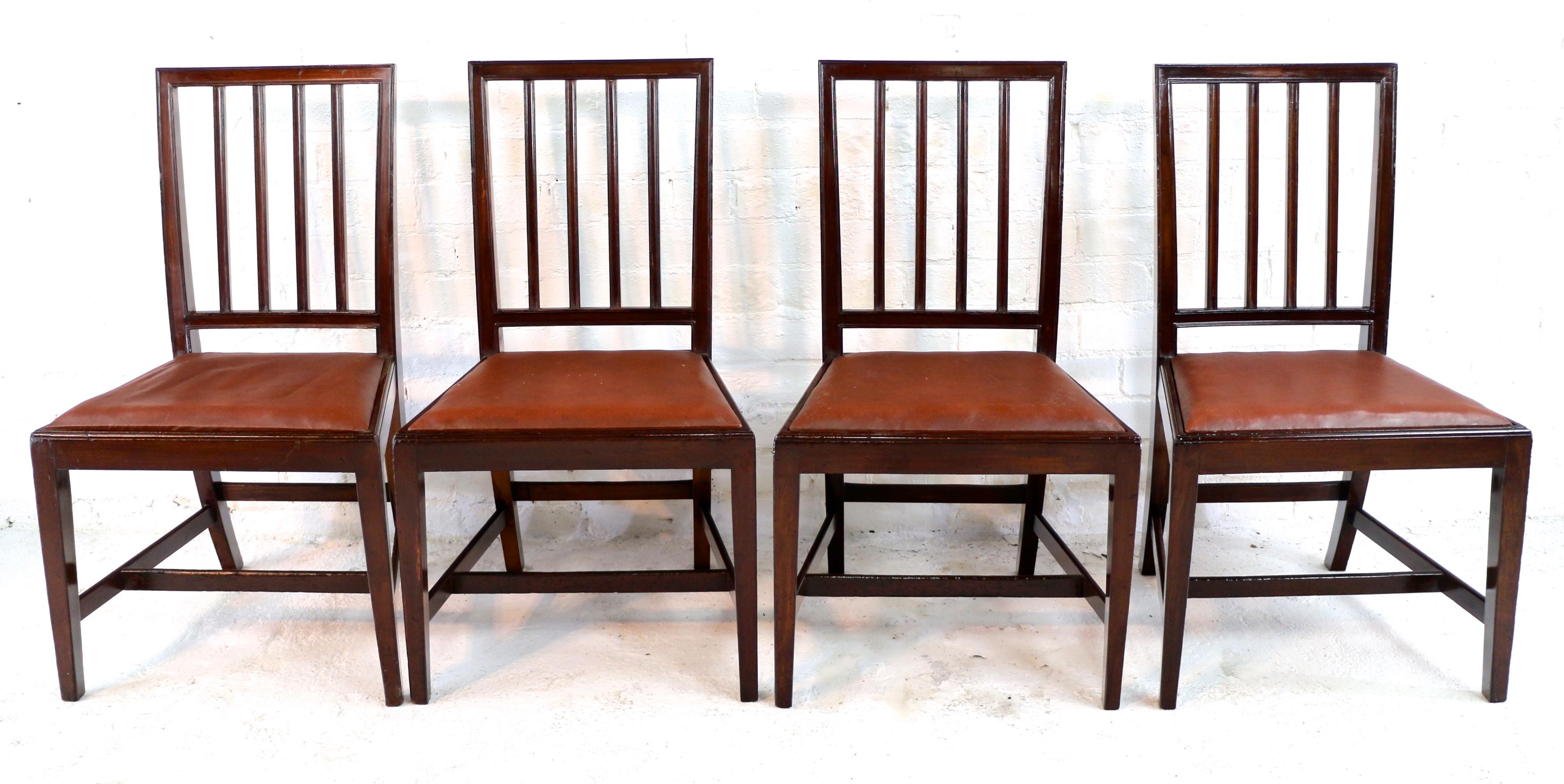 Set of Eighteen Antique English 19th Century Mahogany Square Back Dining Chairs For Sale 4