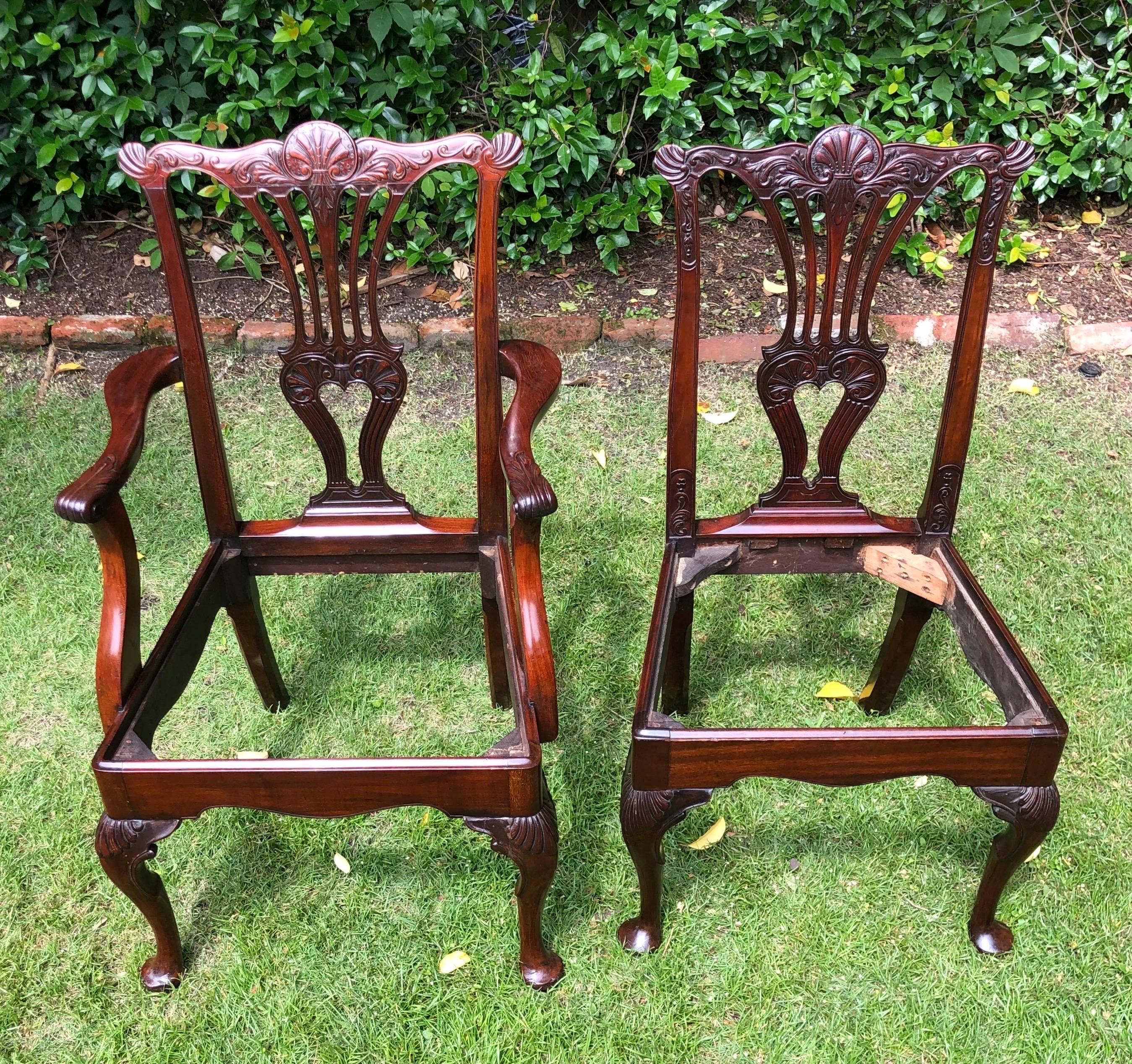 Ensemble de dix-huit chaises de salle à manger anglaises géorgiennes, 19e siècle en vente 6
