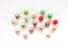 Set of Eighteen Midcentury Hurricanes in Glass and Brass by Hans Agne Jakobsson