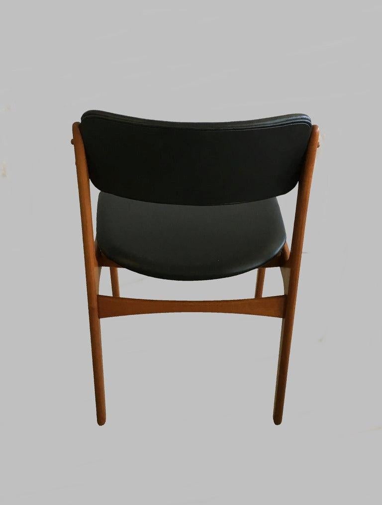 Danish Set of Eigth Fully Restored Erik Buch Teak Dining Chairs with Leather Upholstery