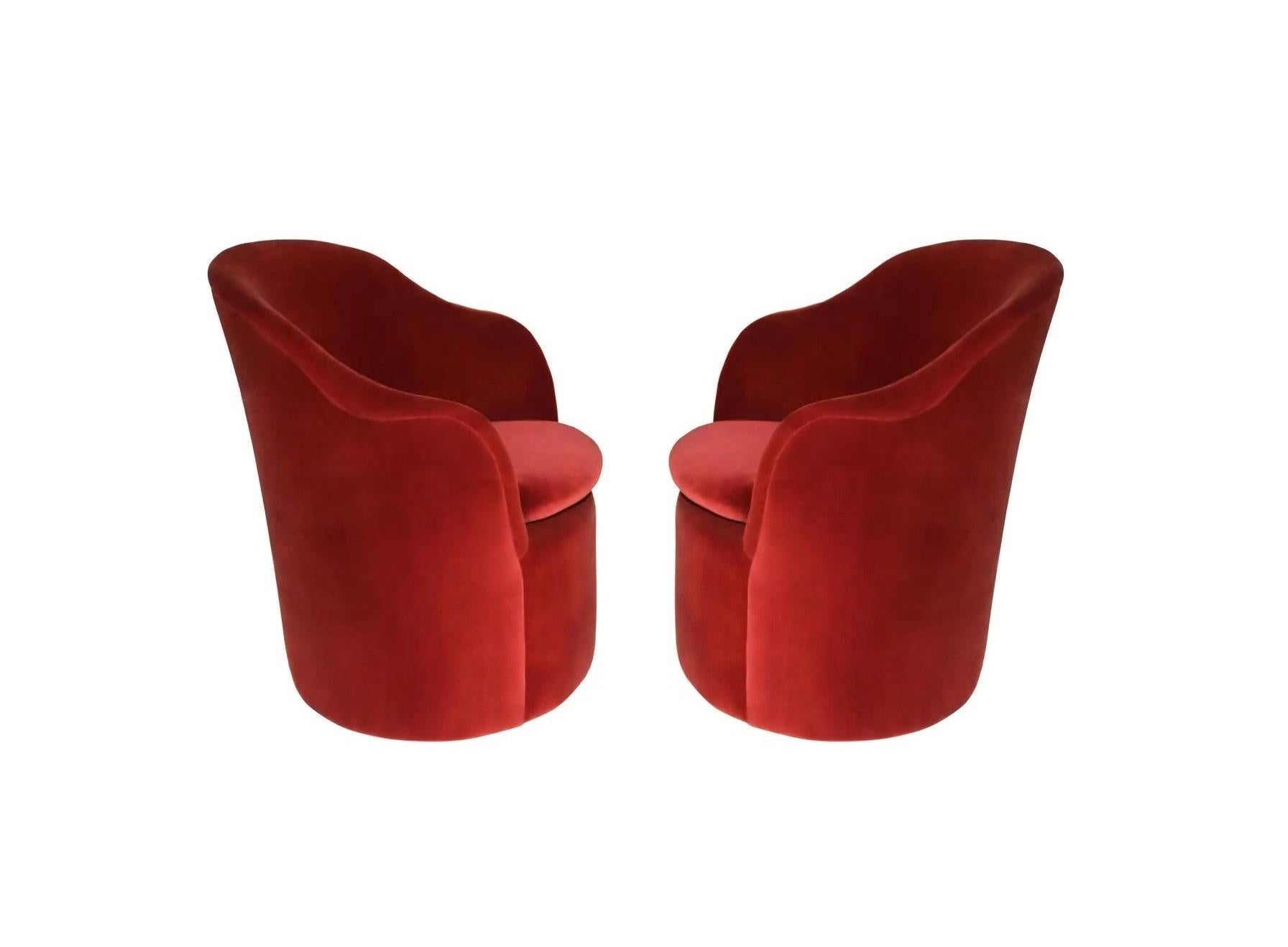 Velvet Set of Eigth John Saladino for Dunbar Petal Chairs  For Sale