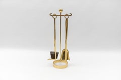 Set of Elegant Four Arts & Crafts Fire Utensils on a Matching Stand