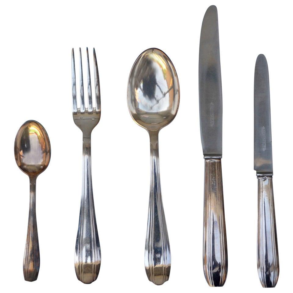 Set elegantes französisches Art-Déco-Silber-Tischgeschirr