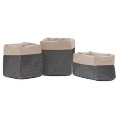 Elegante juego de cajas de almacenamiento de piel AMOS - Estilo moderno - 3 unidades