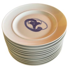 Set of Eleven Blue Koppel Porcelain Salad Plates by Bing & Grondahl
