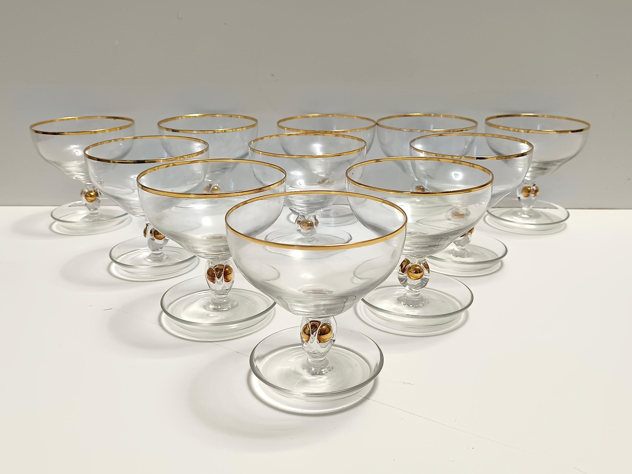 Set von elf böhmischen Kristall-Dessertschalen von Jozef Stanik (Italienisch) im Angebot