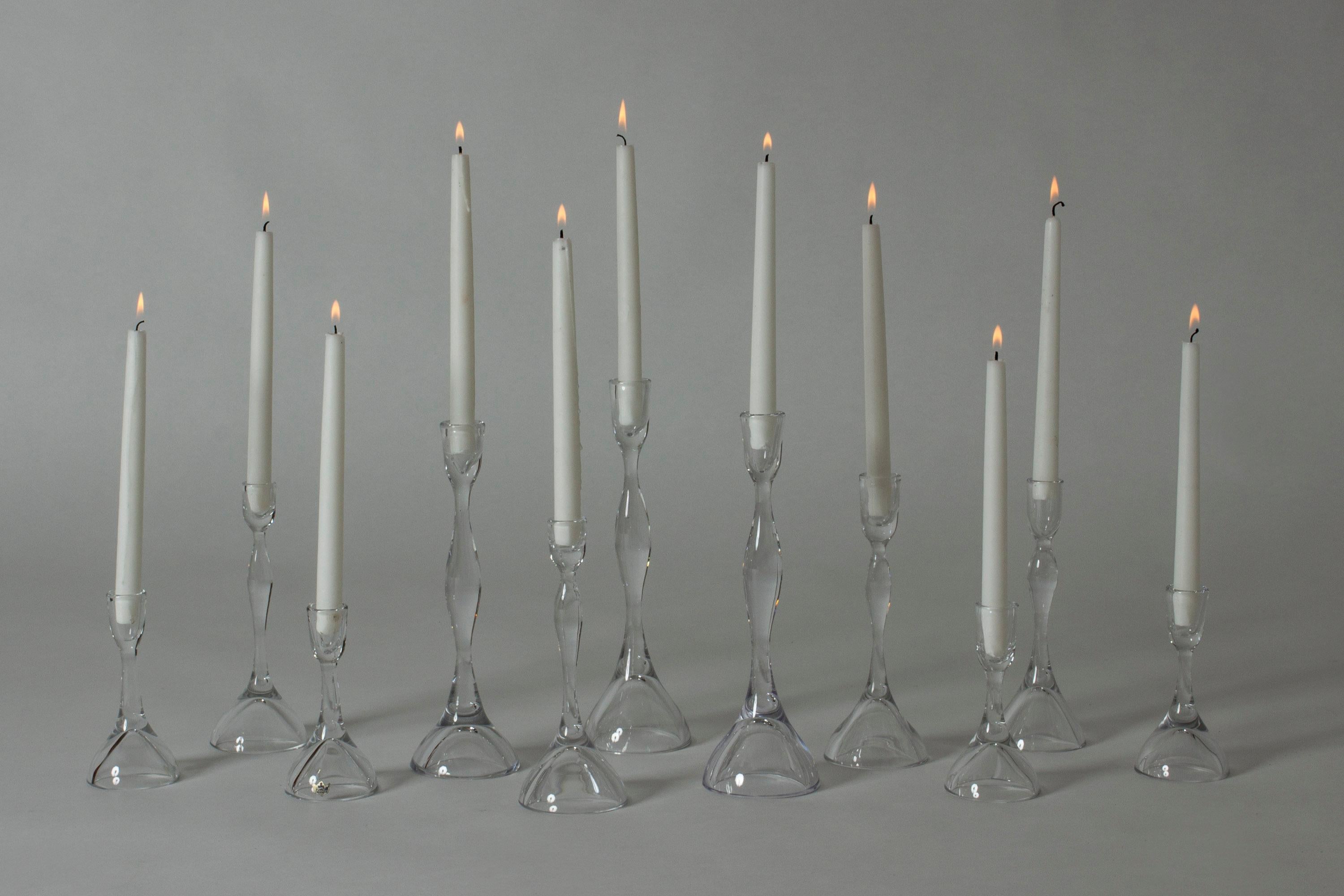 Mid-20th Century Set of Eleven Candlesticks by Vicke Lindstrand