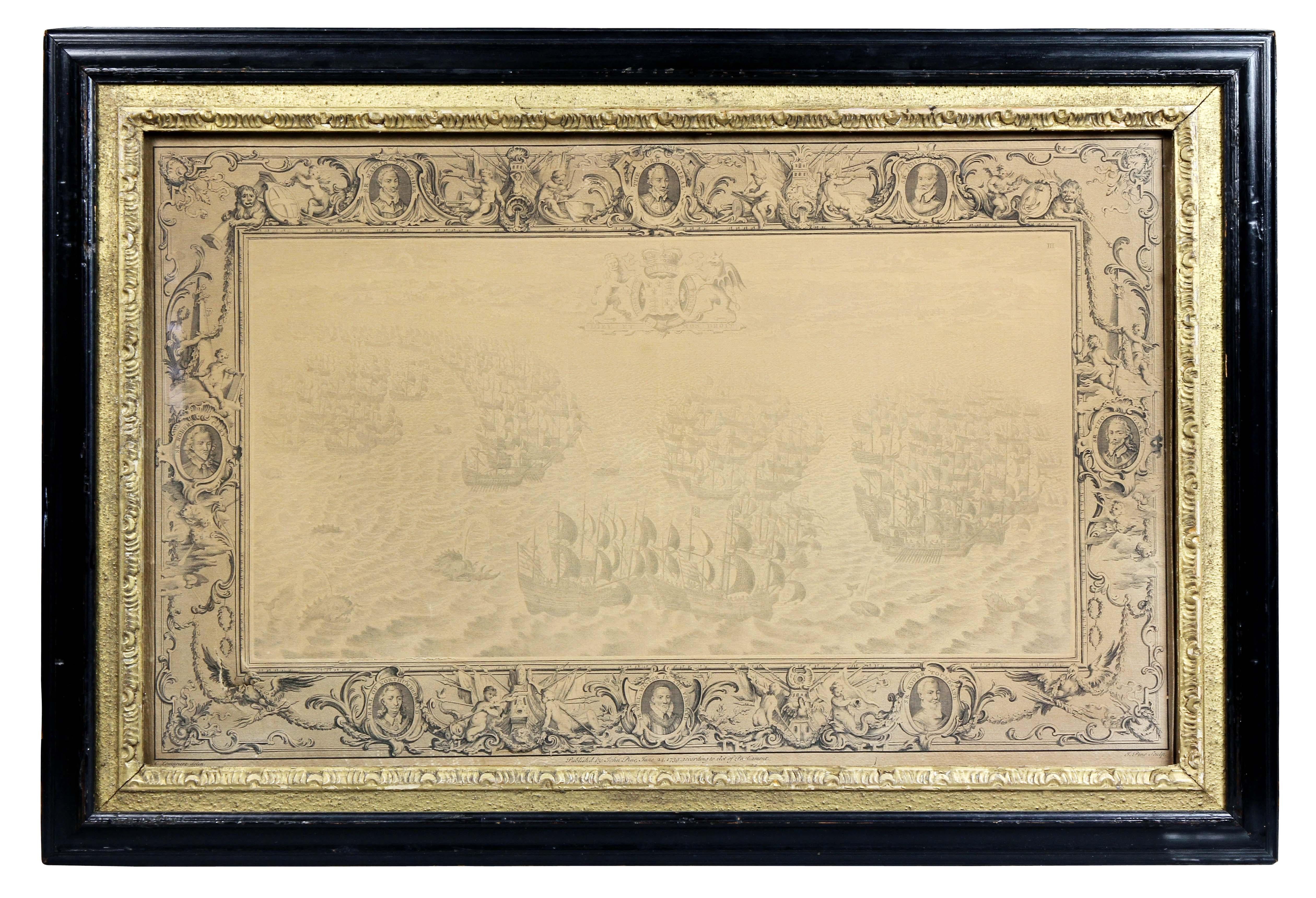Set of Eleven Colored Engravings of the Defeat of the Spanish Armada For Sale 5