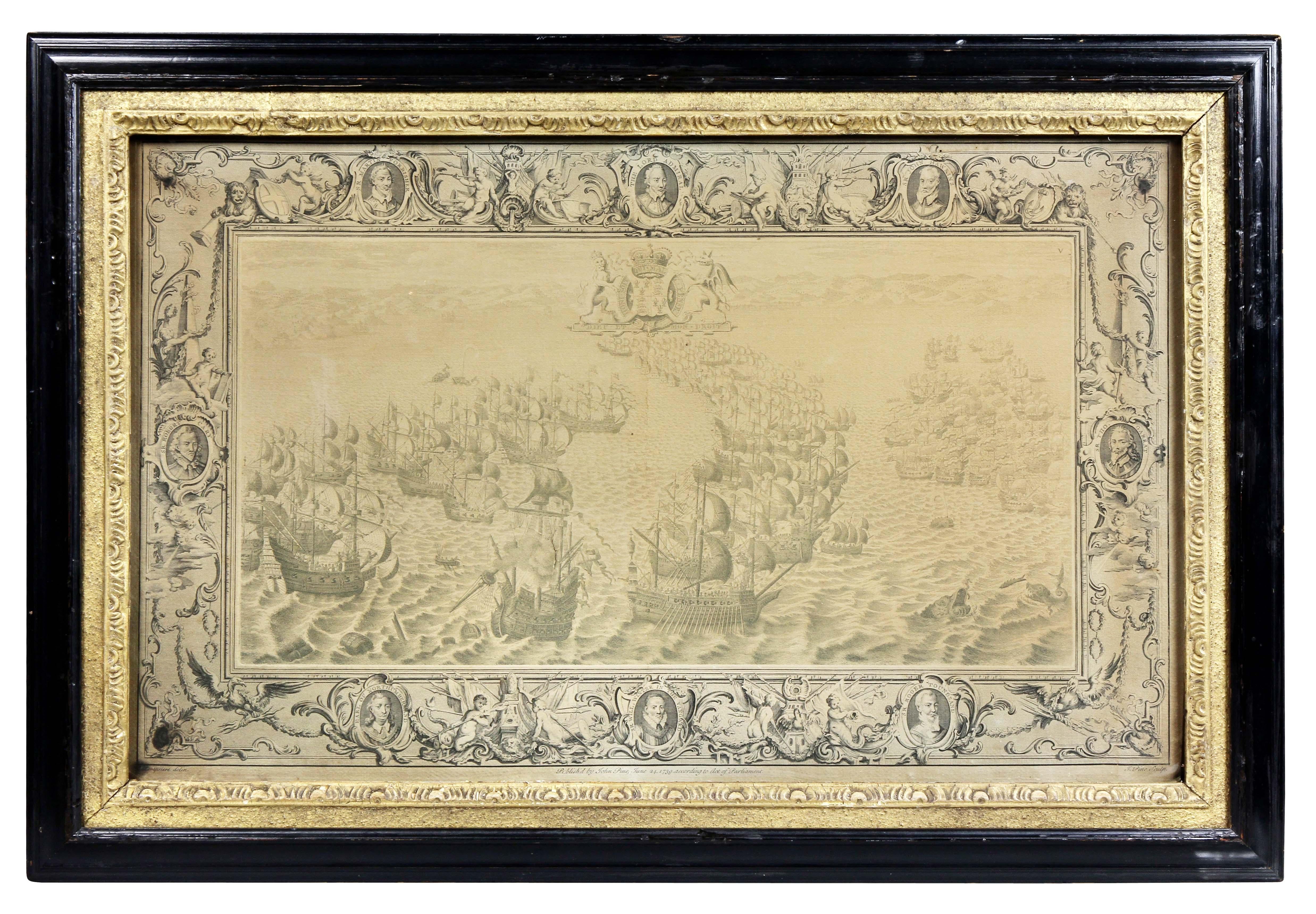 Set of Eleven Colored Engravings of the Defeat of the Spanish Armada For Sale 11
