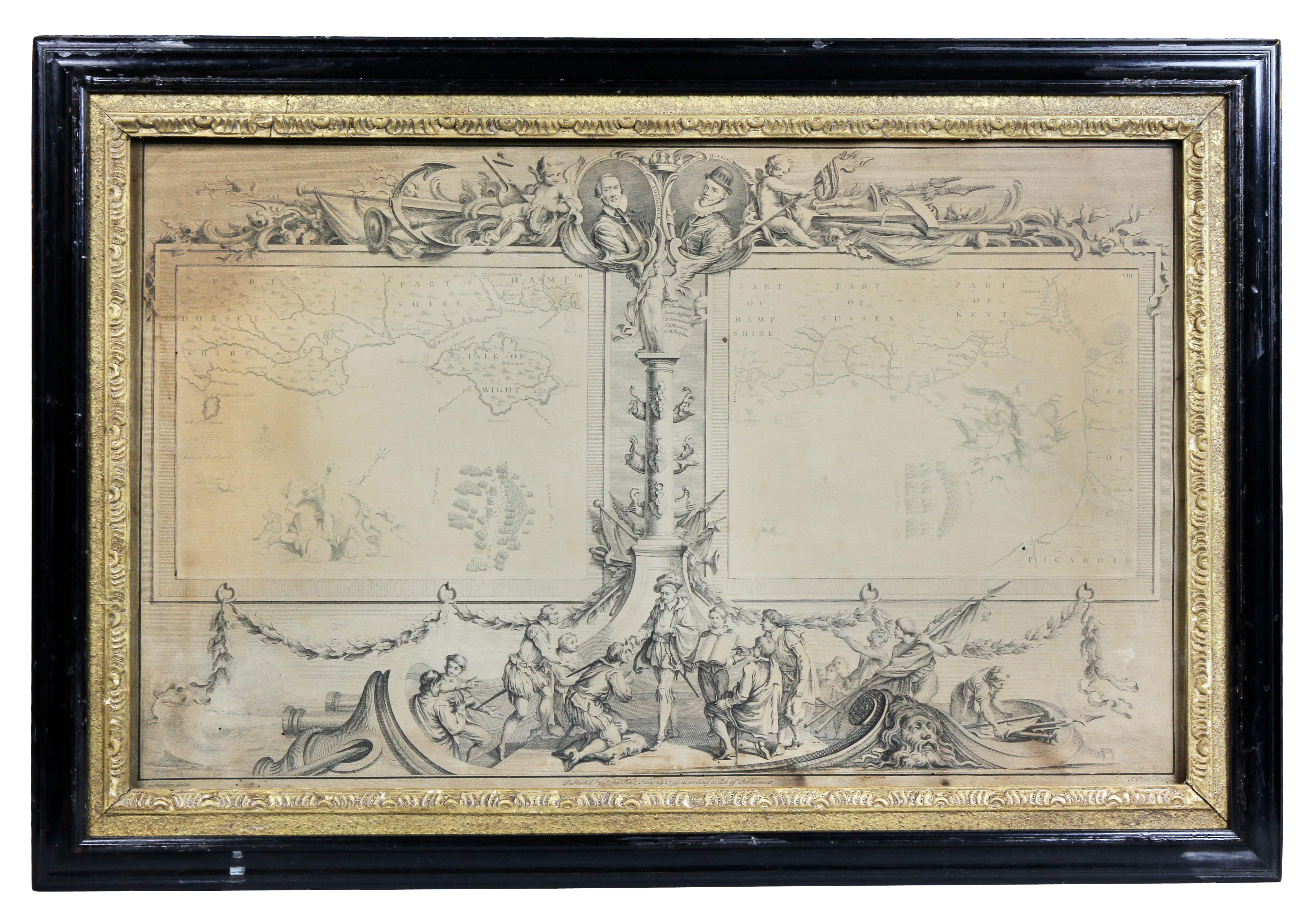 Set of Eleven Colored Engravings of the Defeat of the Spanish Armada For Sale 12