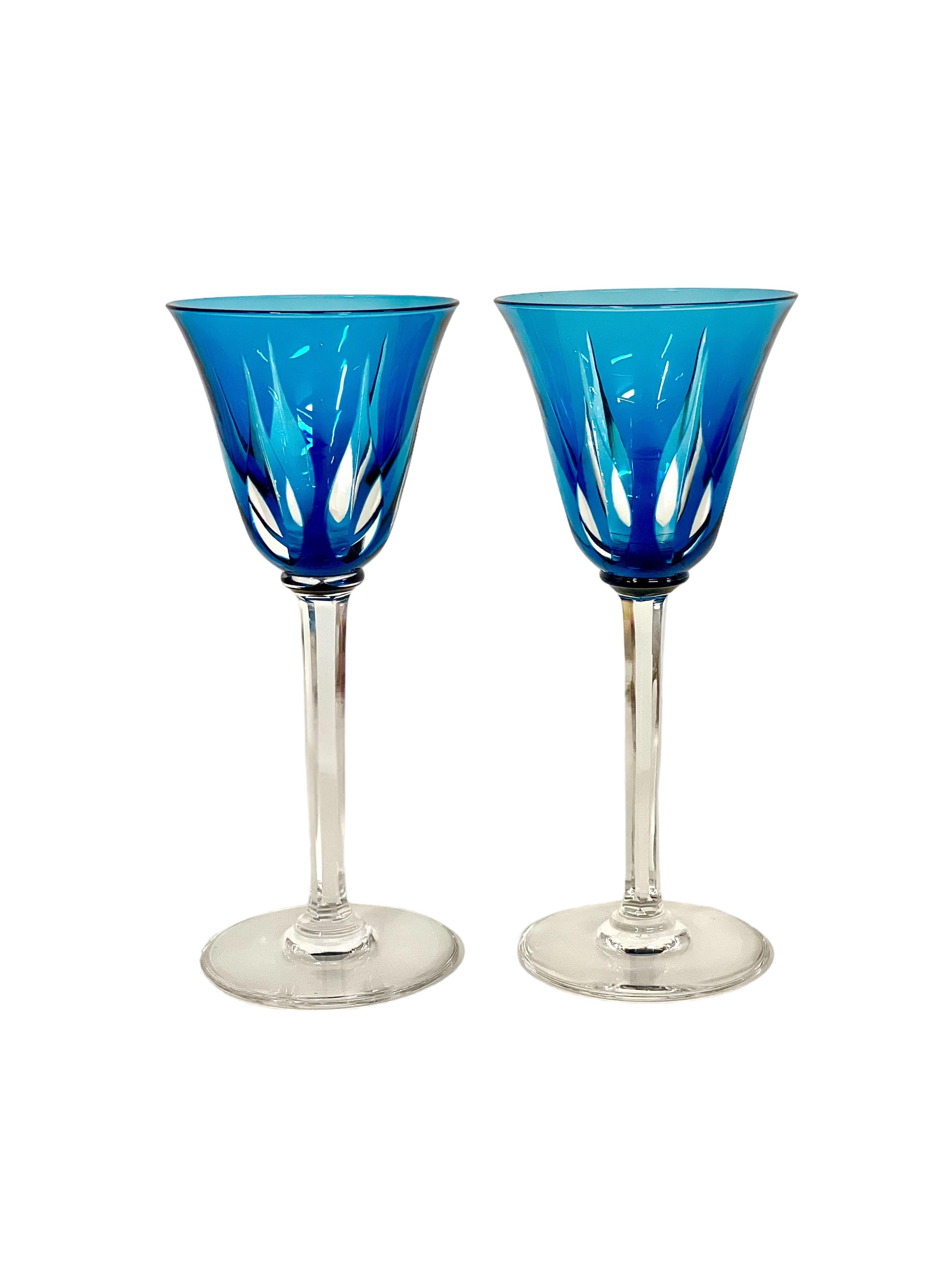 Saint Louis Set of Eleven Colourful Crystal Glasses  For Sale 6