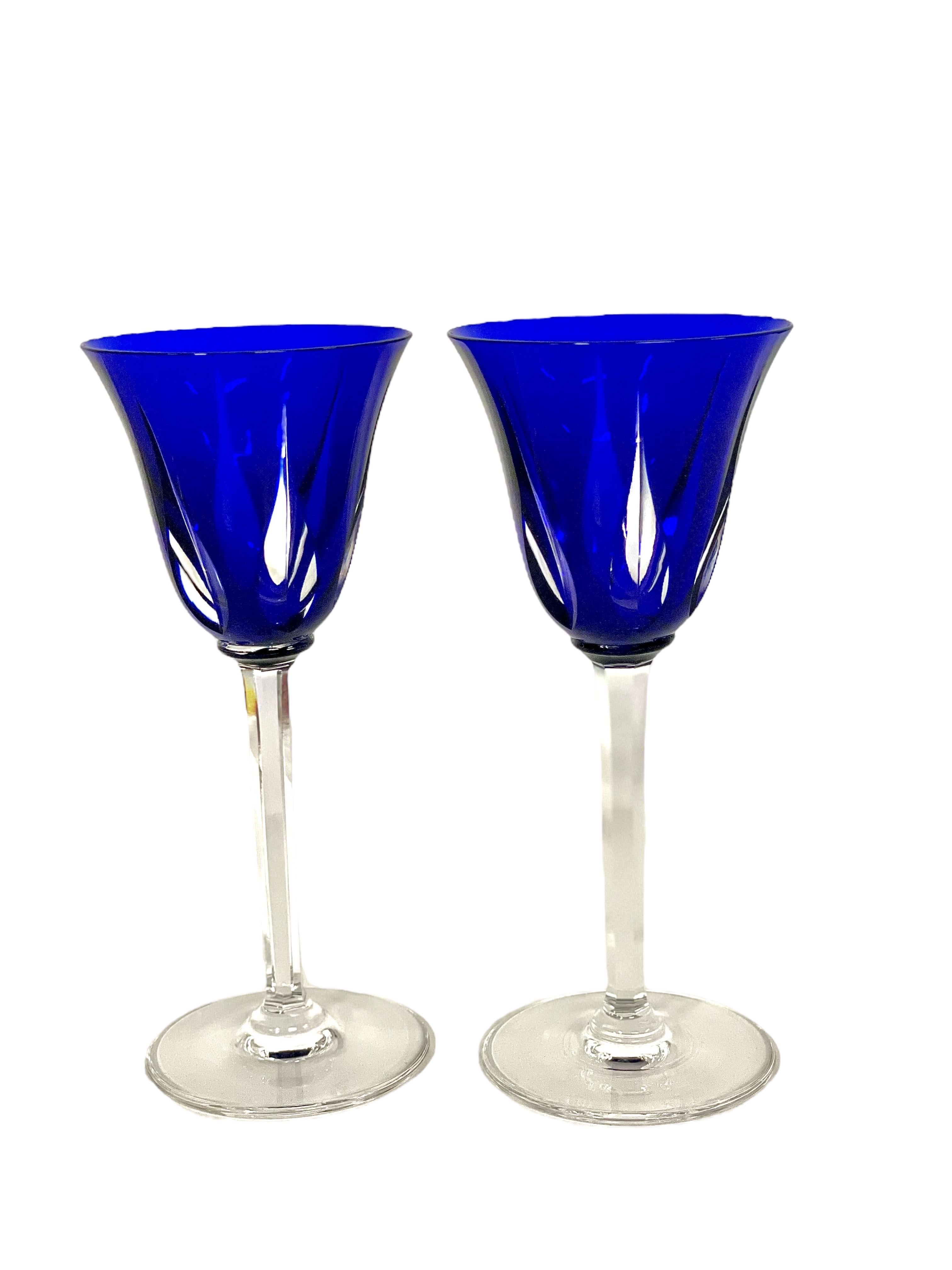 Saint Louis Set of Eleven Colourful Crystal Glasses  For Sale 8