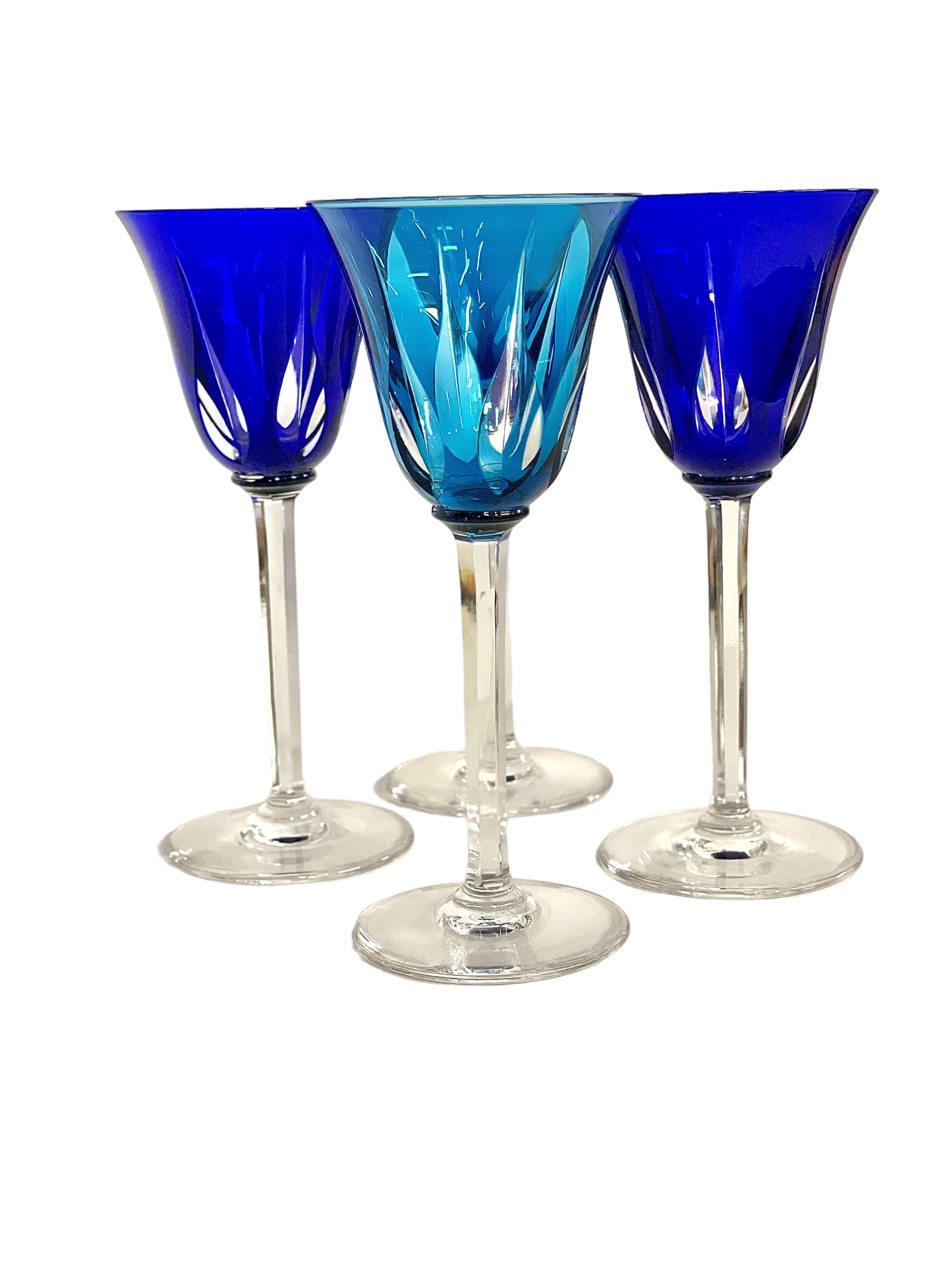 Saint Louis Set of Eleven Colourful Crystal Glasses  For Sale 10
