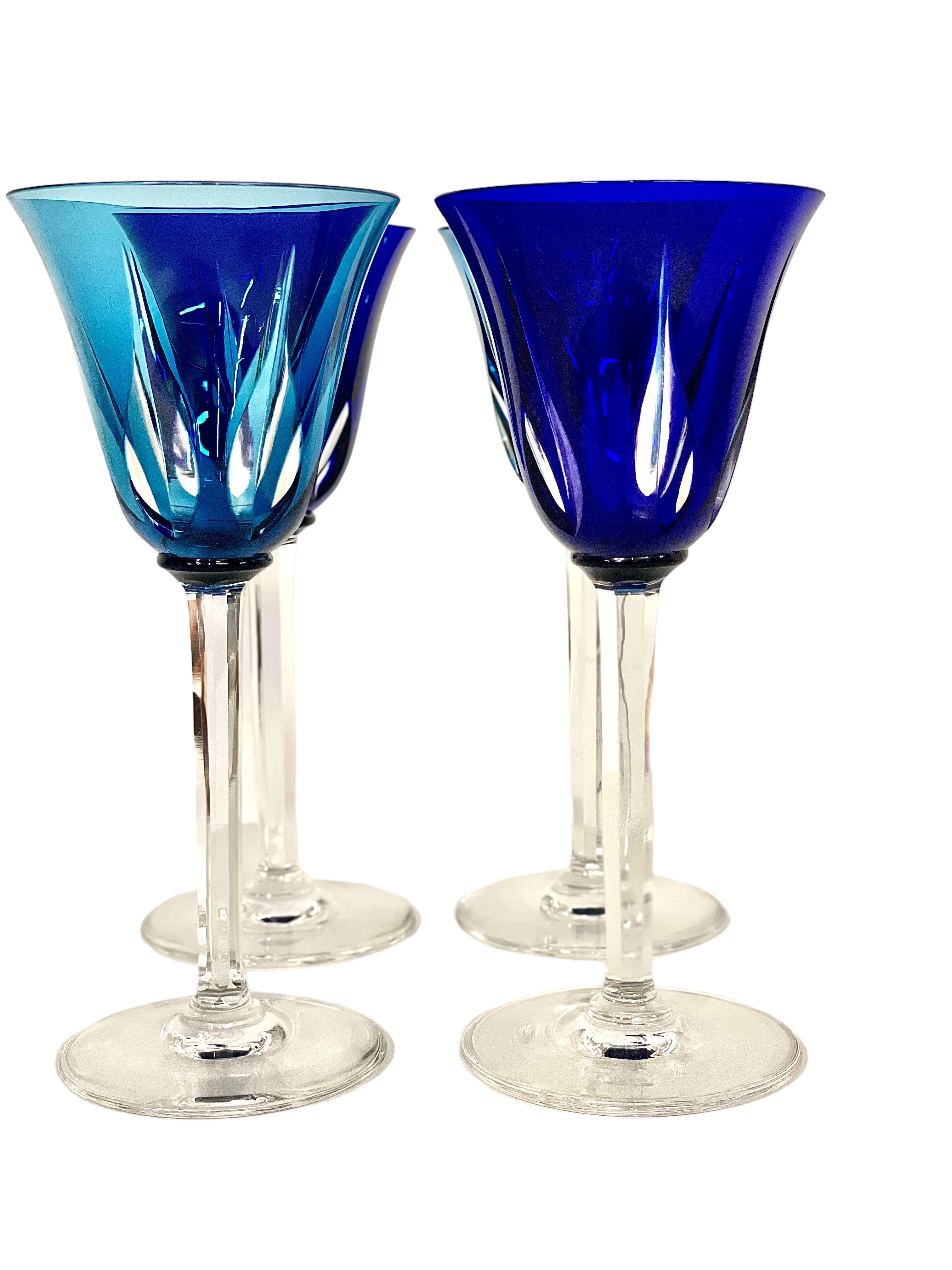 Saint Louis Set of Eleven Colourful Crystal Glasses  For Sale 11