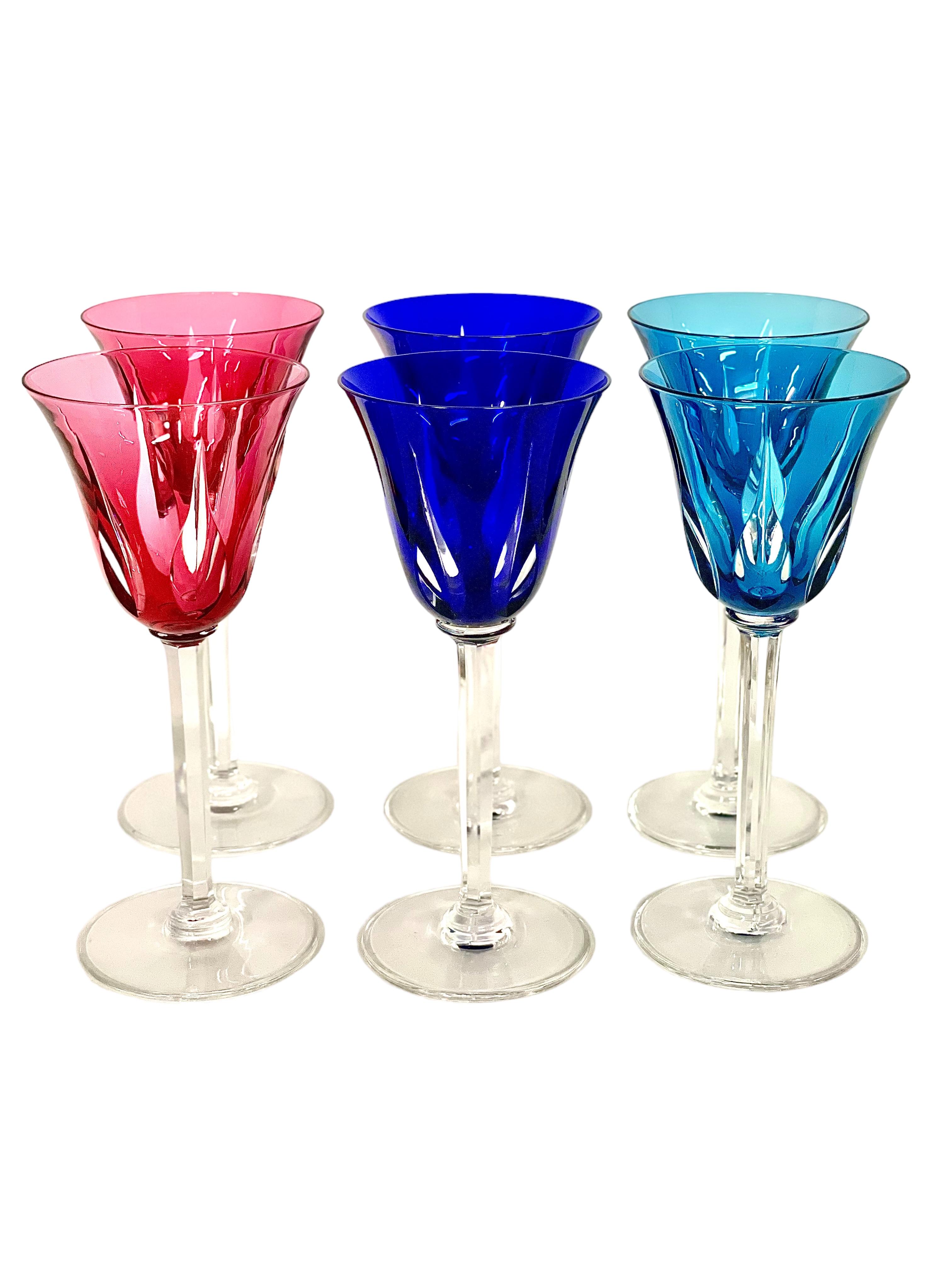 Saint Louis Set of Eleven Colourful Crystal Glasses  For Sale 12