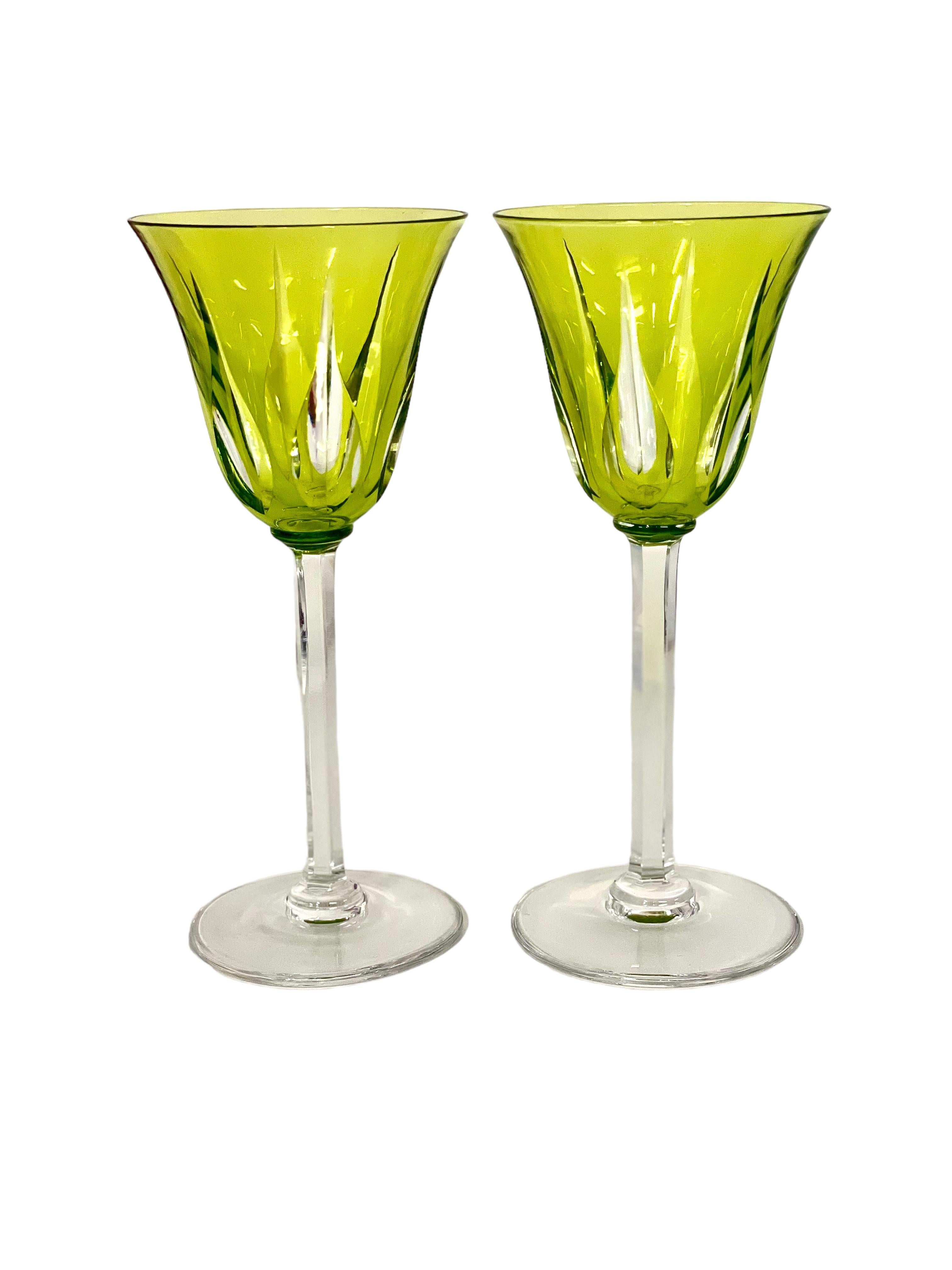 Saint Louis Set of Eleven Colourful Crystal Glasses  For Sale 2