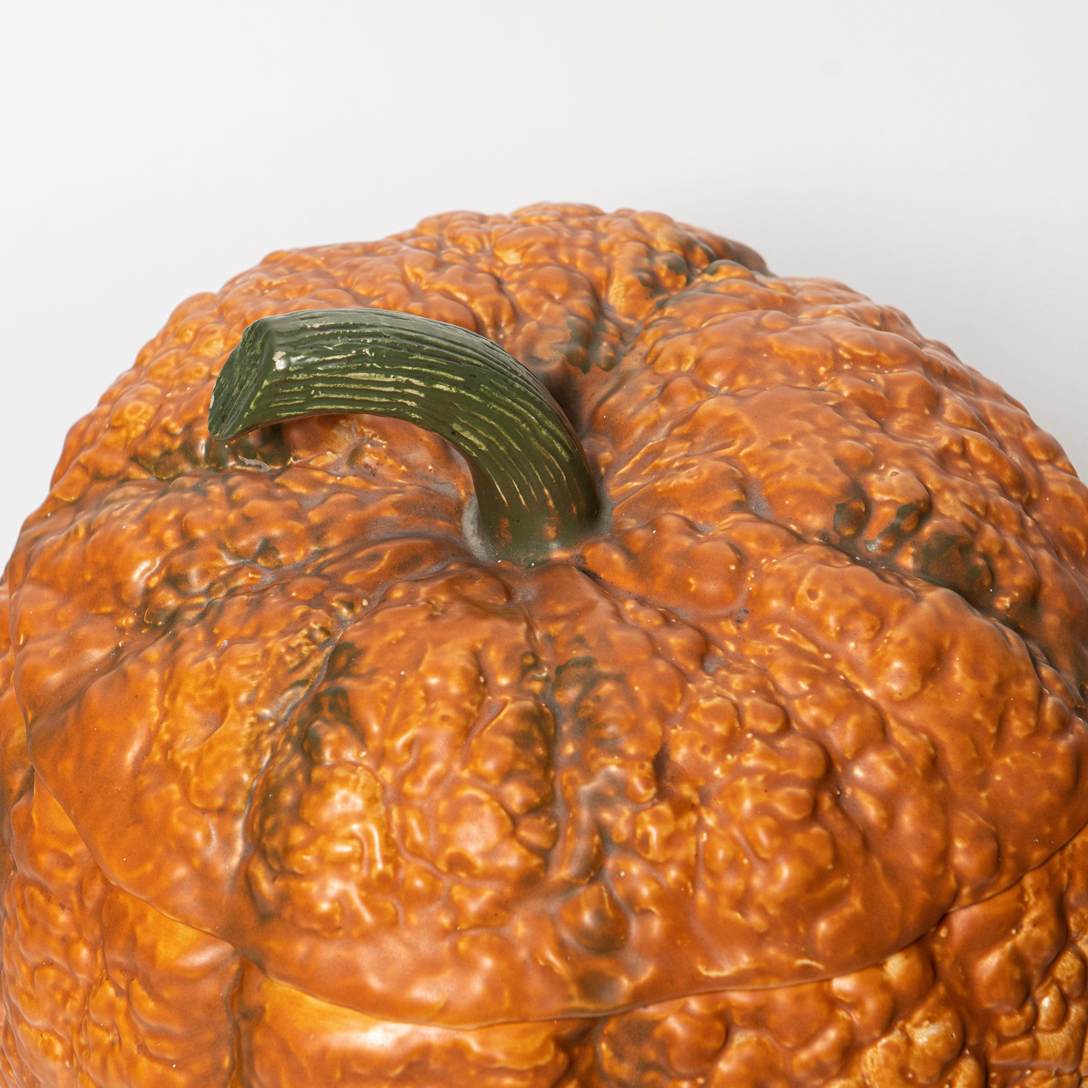 French Set of Eleven Glazed Ceramic Pumpkins, France, circa 1960 For Sale