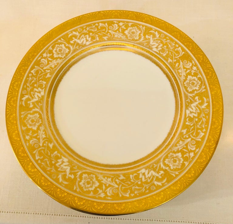 Set of Eleven Minton Porcelain Ball Dinner Plates Made for T. Goode LTD, London For Sale 3