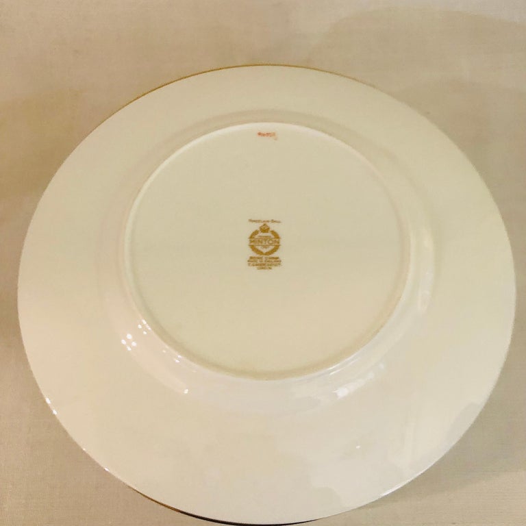 Set of Eleven Minton Porcelain Ball Dinner Plates Made for T. Goode LTD, London For Sale 4