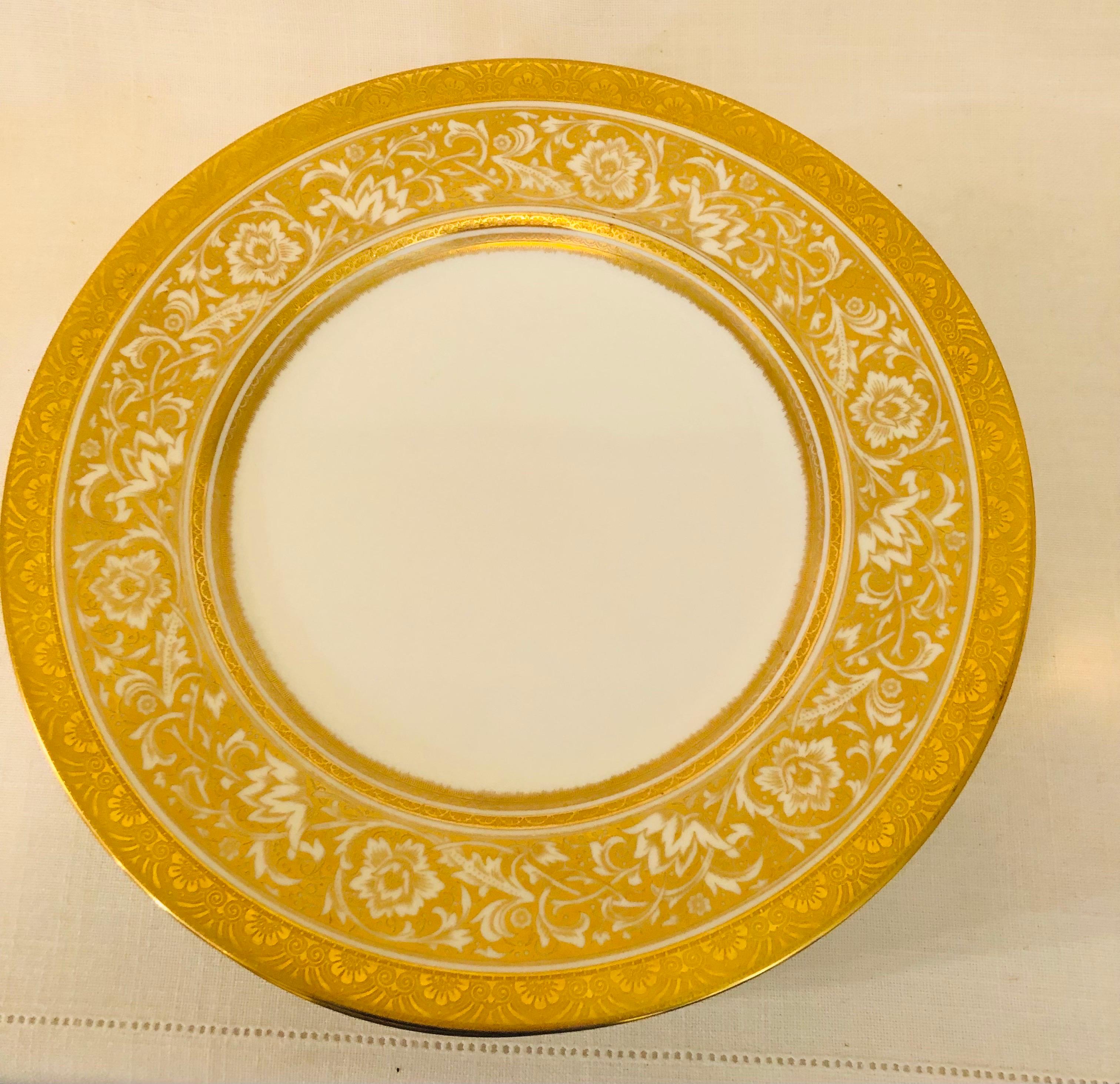 Set of Eleven Minton Porcelain Ball Dinner Plates Made for T. Goode LTD, London For Sale 5
