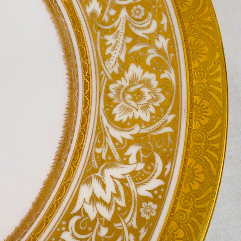 Rococo Set of Eleven Minton Porcelain Ball Dinner Plates Made for T. Goode LTD, London For Sale