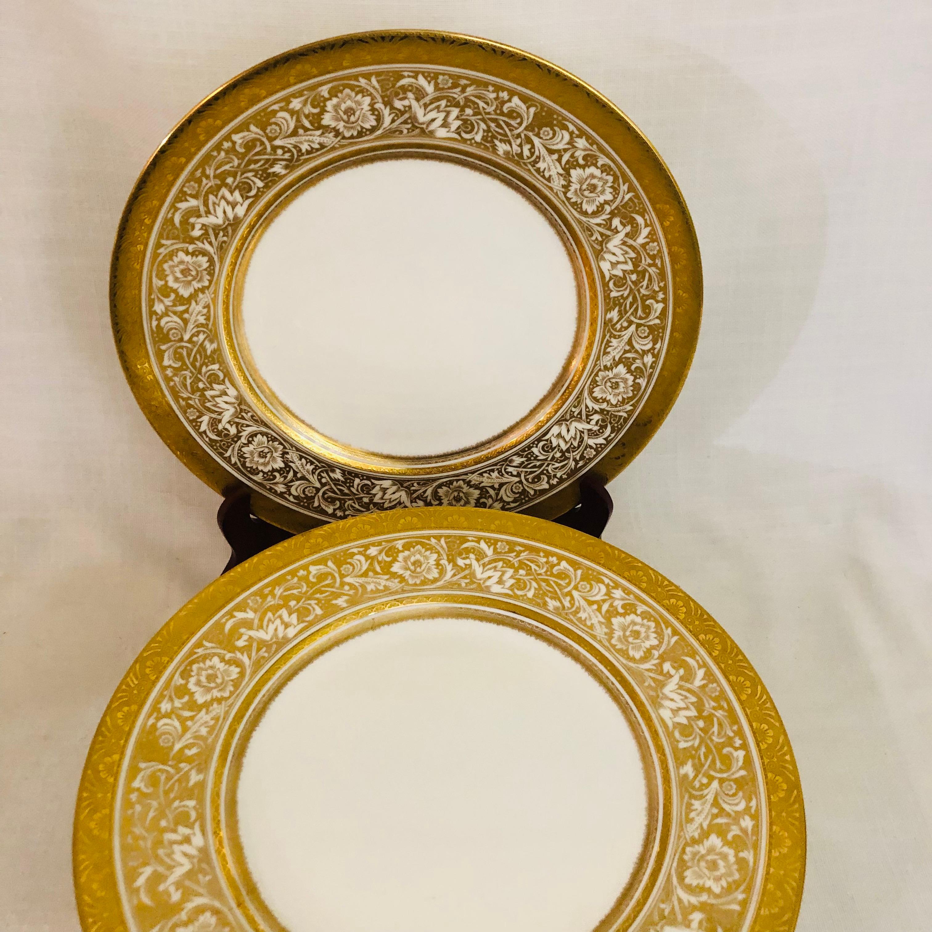 English Set of Eleven Minton Porcelain Ball Dinner Plates Made for T. Goode LTD, London