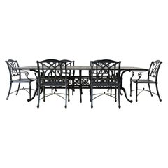 Set of Eleven Neoclassical Style Aluminum Garden Patio Suite